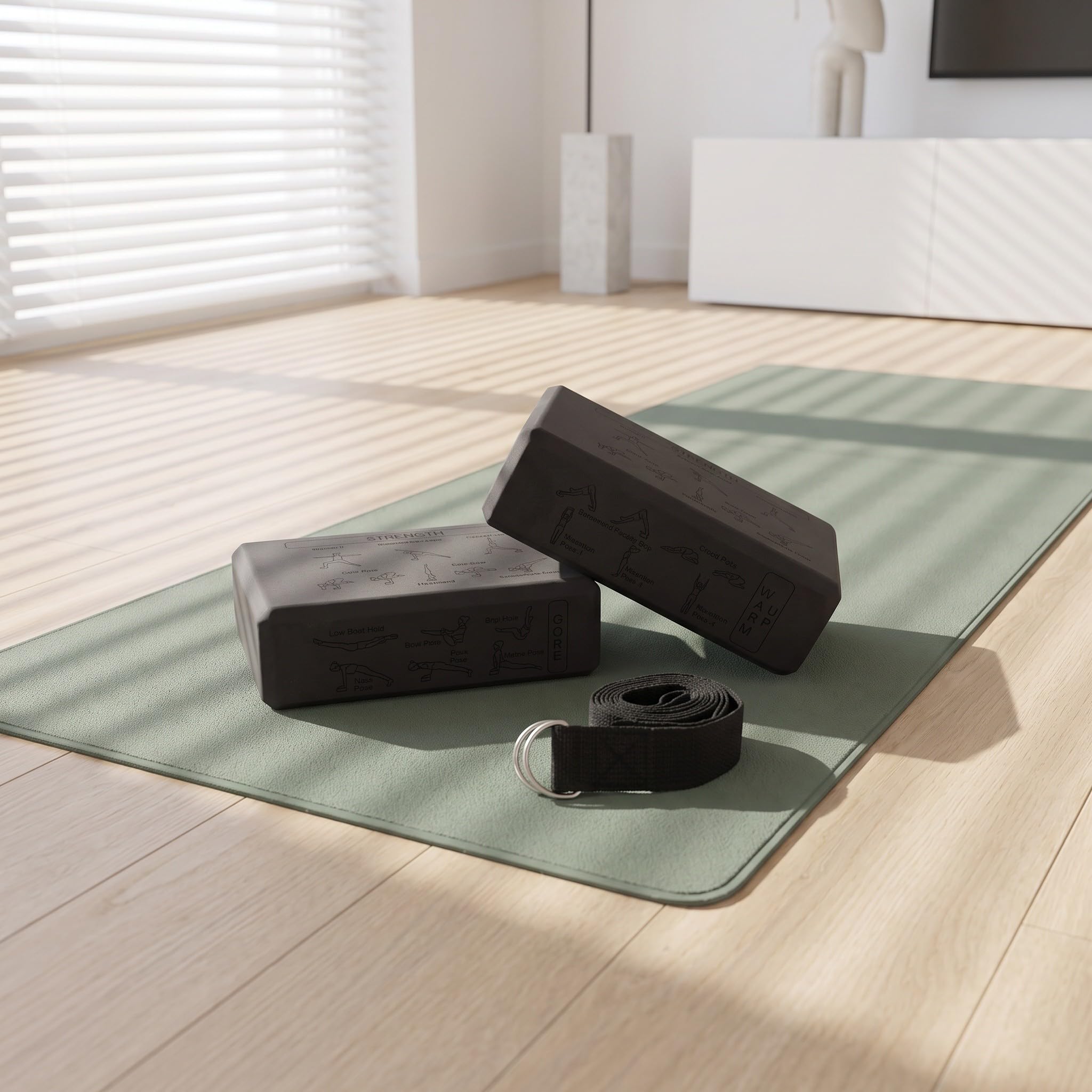 Gatuida 1 juego de bloques y correas de yoga, bloques de yoga suaves y