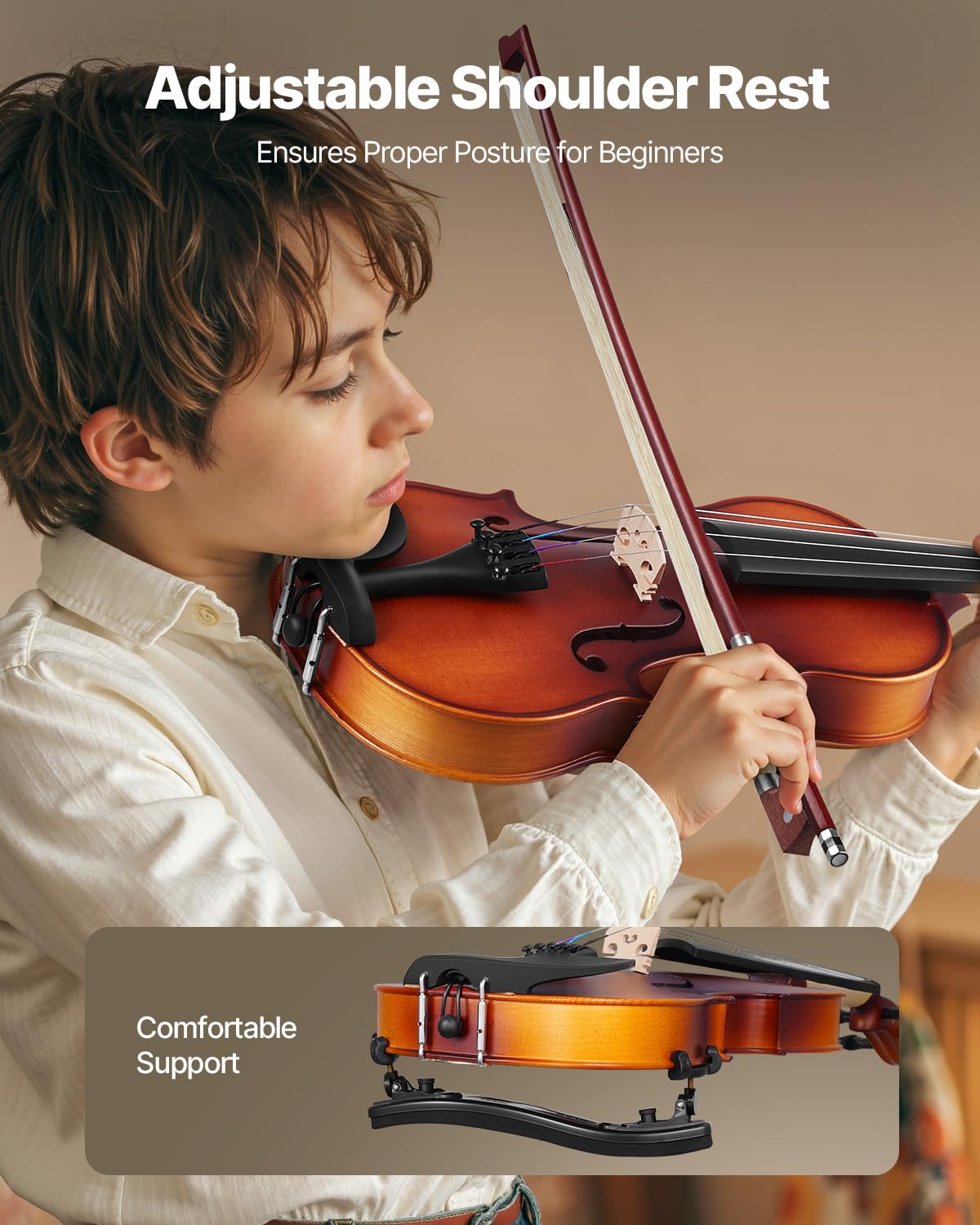 VEVOR Violon 3/4 Kit Débutant avec Étui, Archet, Colophane, Accordeur, Cordes de Rechange, Marron