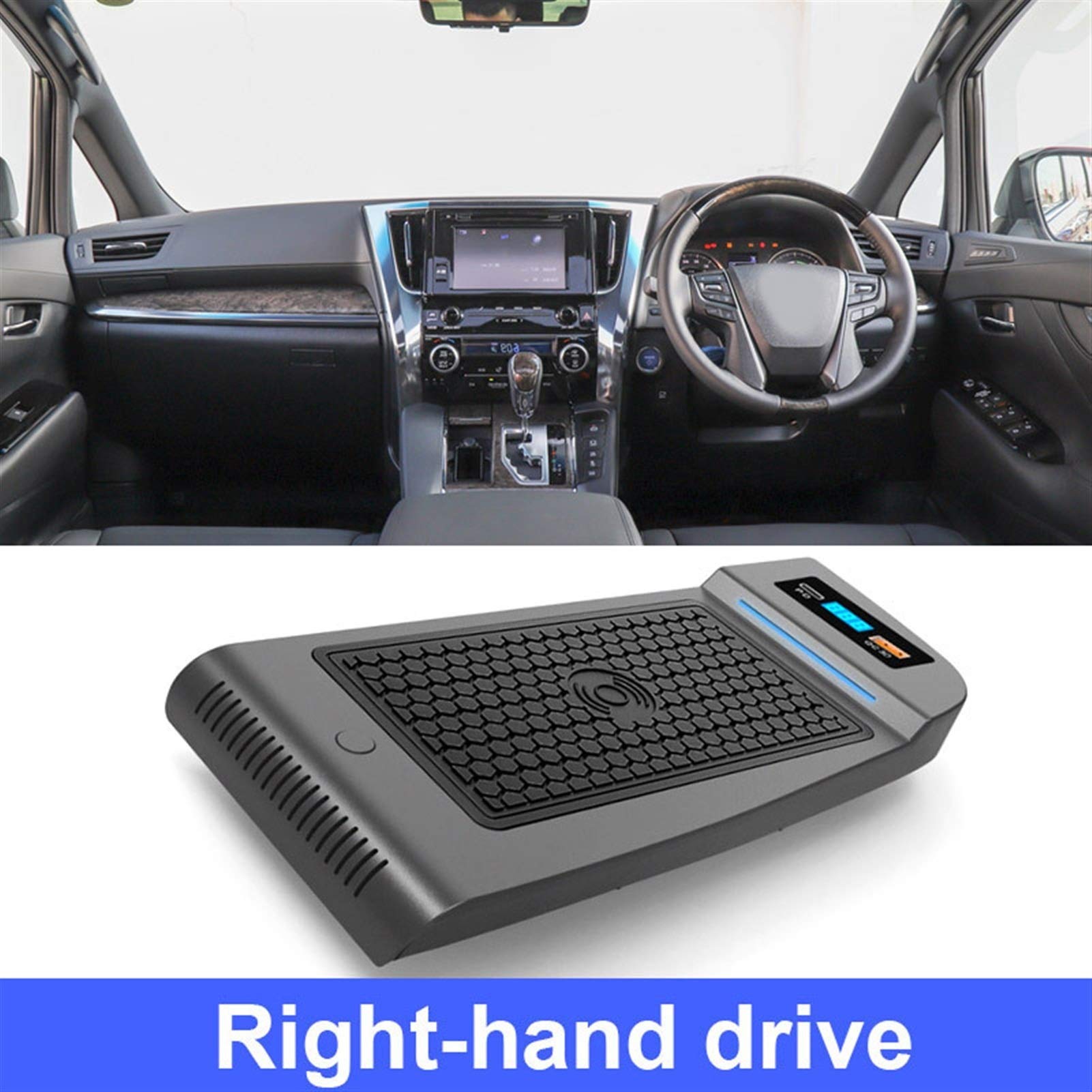 Ładowarka bezprzewodowa QI do samochodu, Toyota, Alphard Akcesoria Modyfikacja wnętrza 15 W Szybka płytka ładująca telefon 2018 2019 2020 Panel ładowania bezprzewodowego pojazdu(Three Coil 10WR