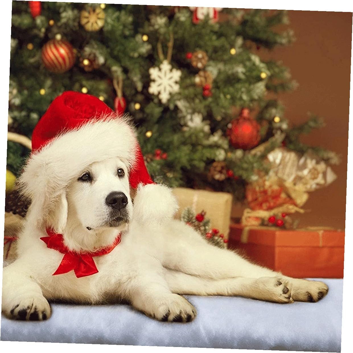 SECFOU 2pcs Artificial Snow Blankets for Christmas Village Display, Fluffy Thick White Snow Covering Decor, Holiday Winter Indoor Decoration and Photo Prop Set