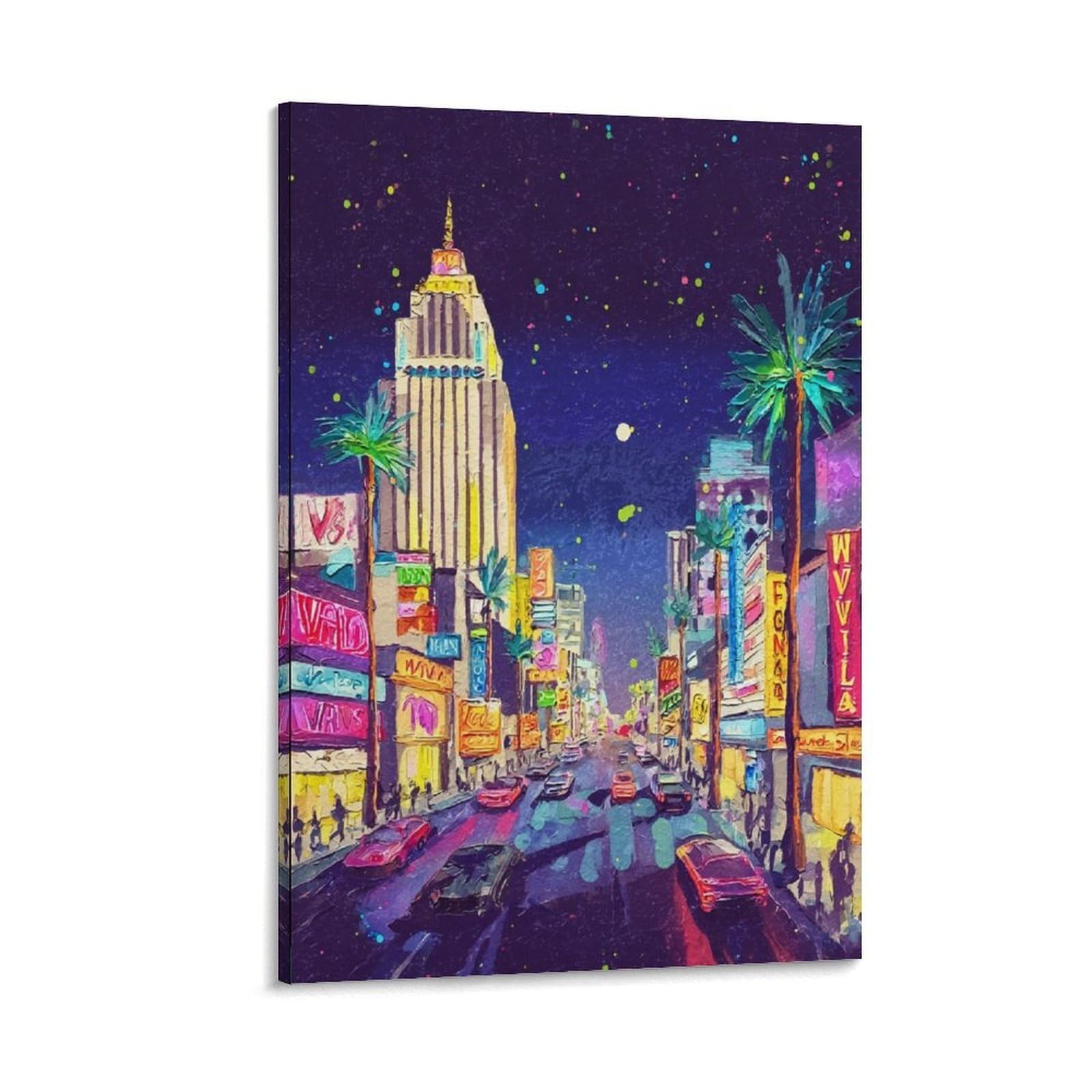 ZBBGGOZ Las Vegas Posters 20x30inch(50x75cm) Vintage Watercolor Canvas Art