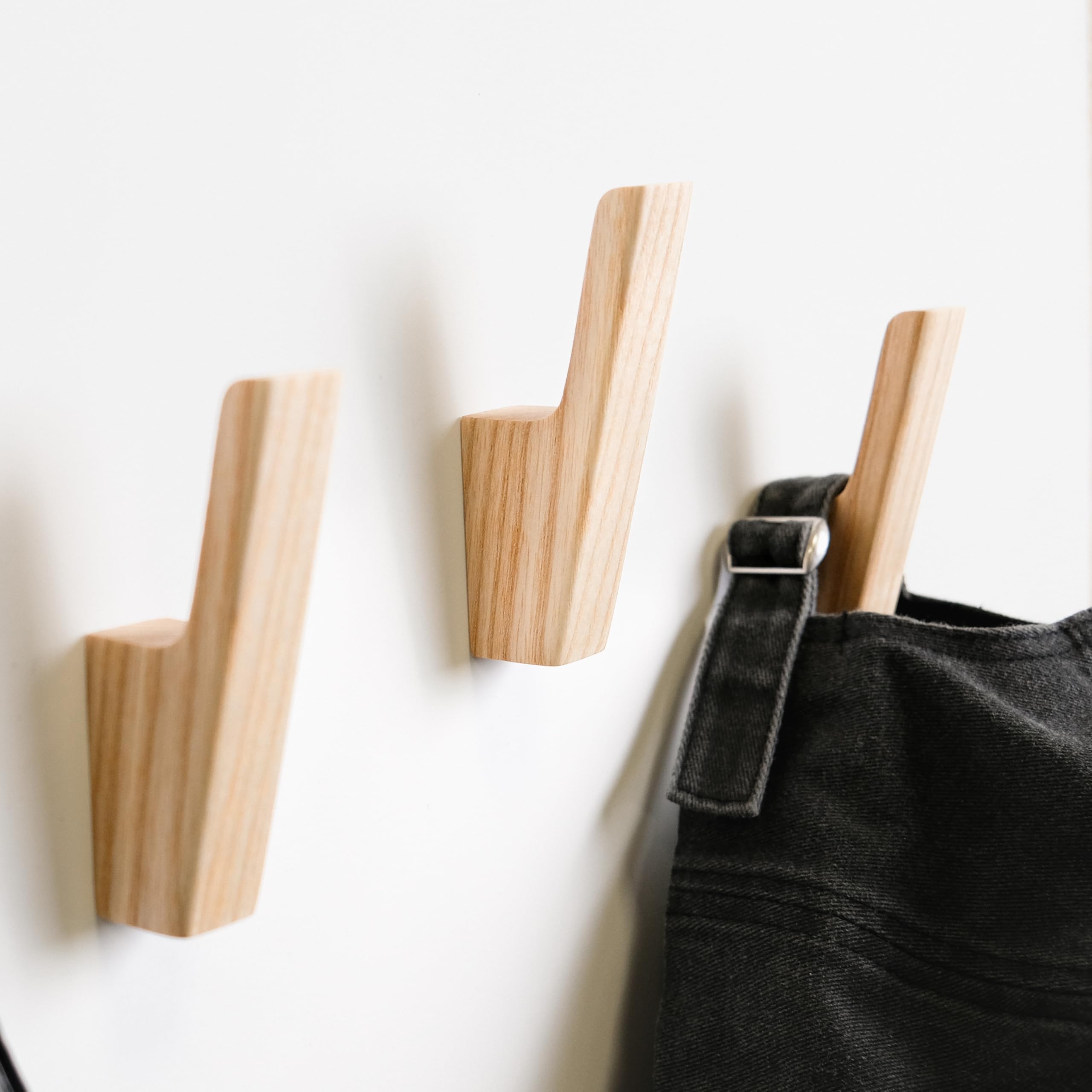 Ganci Legno Ganci Da Parete In Legno Di Noce Nero - Set Da 6 Pezzi, Design Minimalista, Portata 5 Kg Ganci Per Asciugamani E Borse