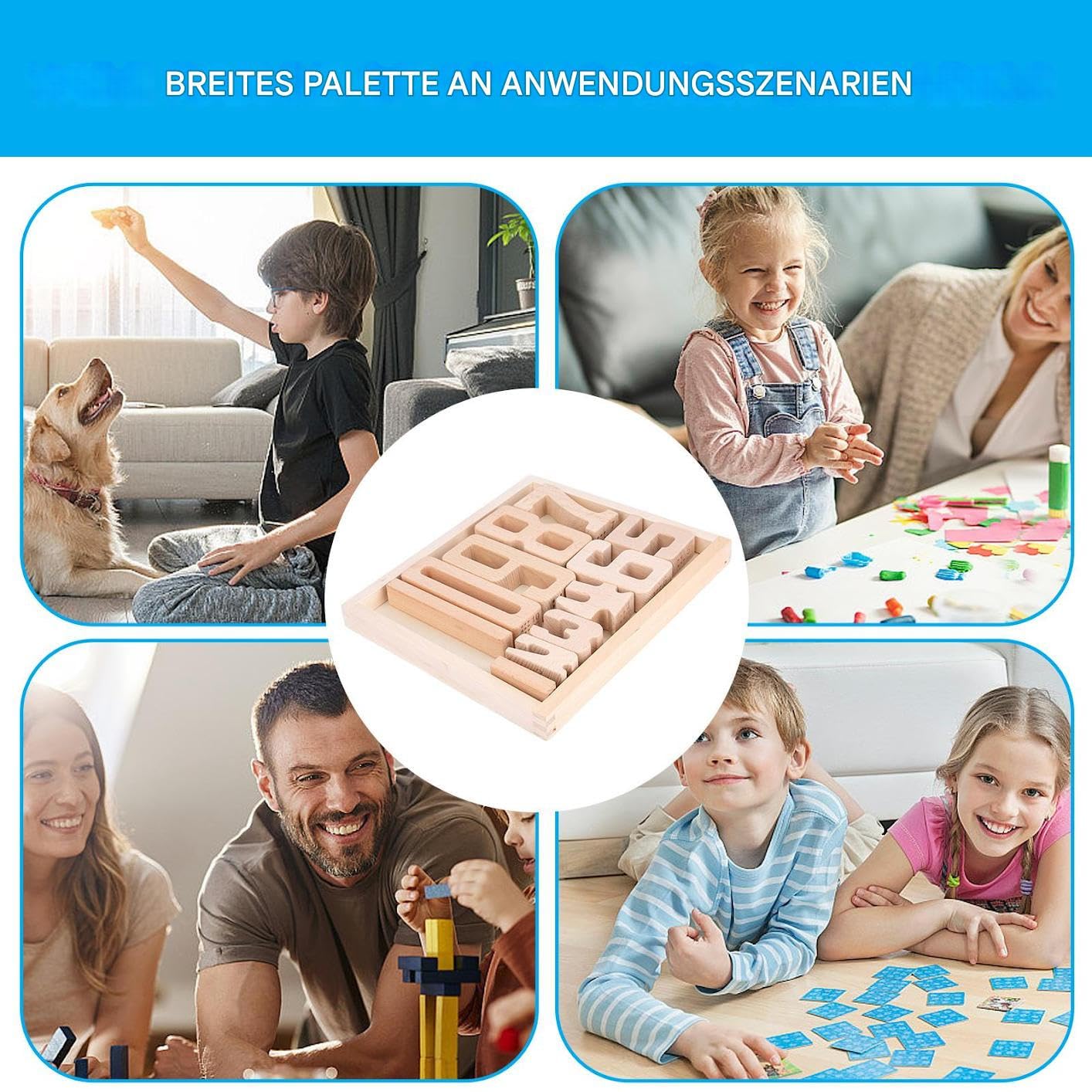Generisch Wooden, Math Learning Toys, Stacking Educational Set, Smooth Rounded Edges, jasny kolor, idealny do zajęć w szkole i wczesnej edukacji domowej