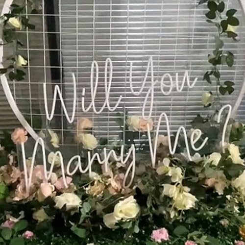Miniatura 2 de Letrero de neón de 23 pulgadas con texto en inglés "Will You Marry Me", letrero de luz de neón regulable para boda, decoración de fiesta de boda,