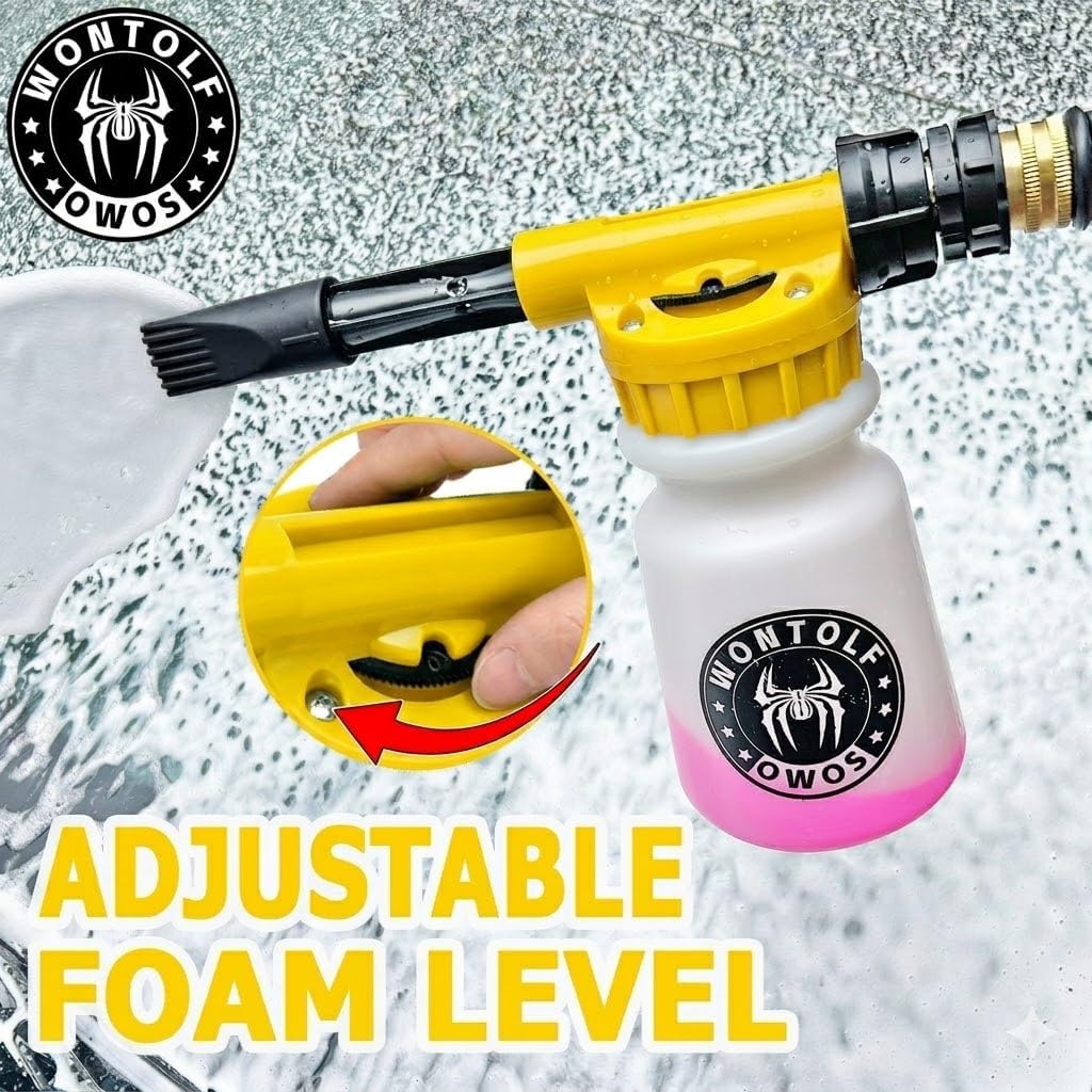 Wontolf Car Wash Foam Gun Foam Sprayer - Foam Cannon Garden Hose- Car Wash Kit - Snow Foam Blaster with Microfiber Wash Mitt + Storage Bag - Car Accessories for Men