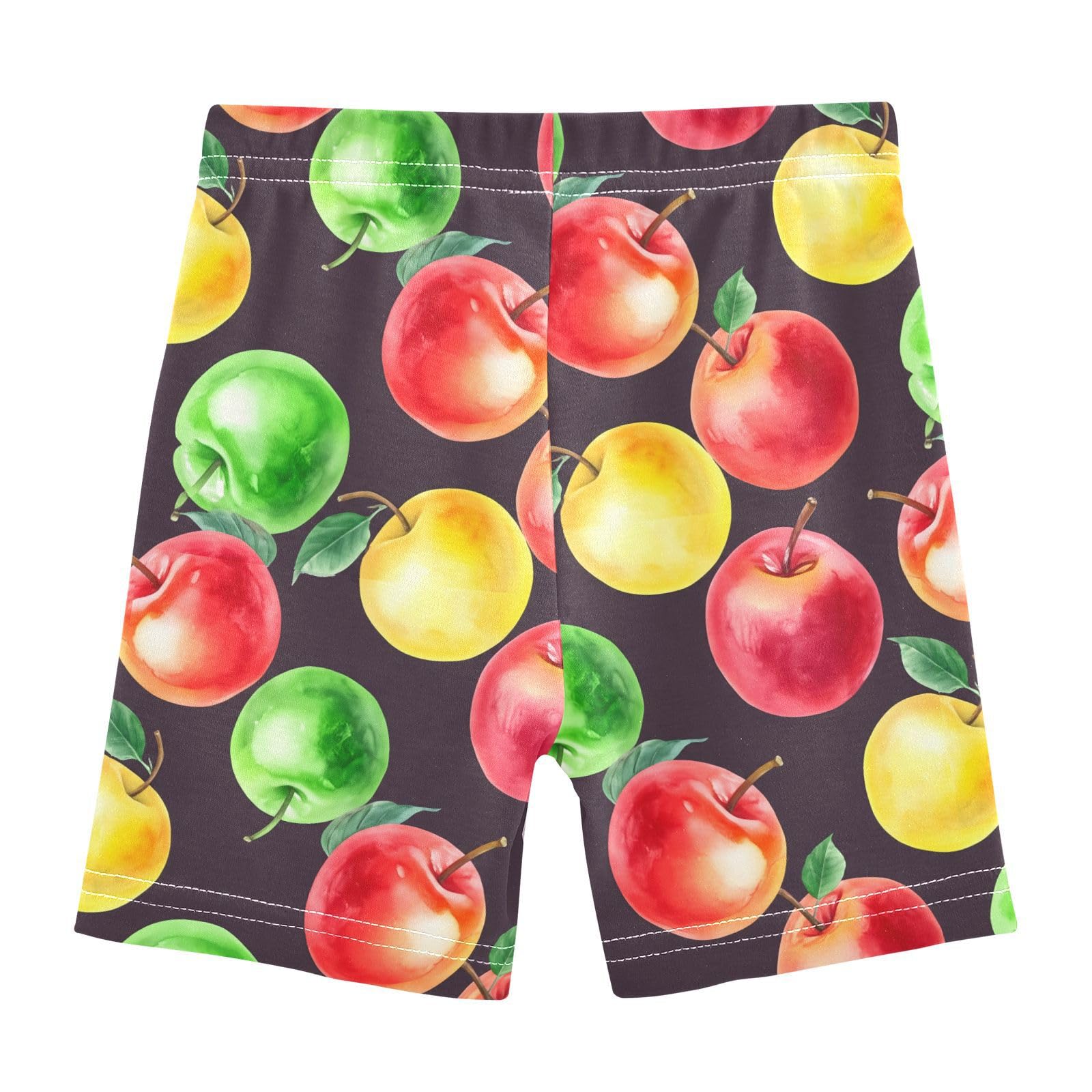 Green Yellow Fruits Girls Bike Shorts Toddler Soft Cotton Cartwheel Under Dress Dance Shorts
