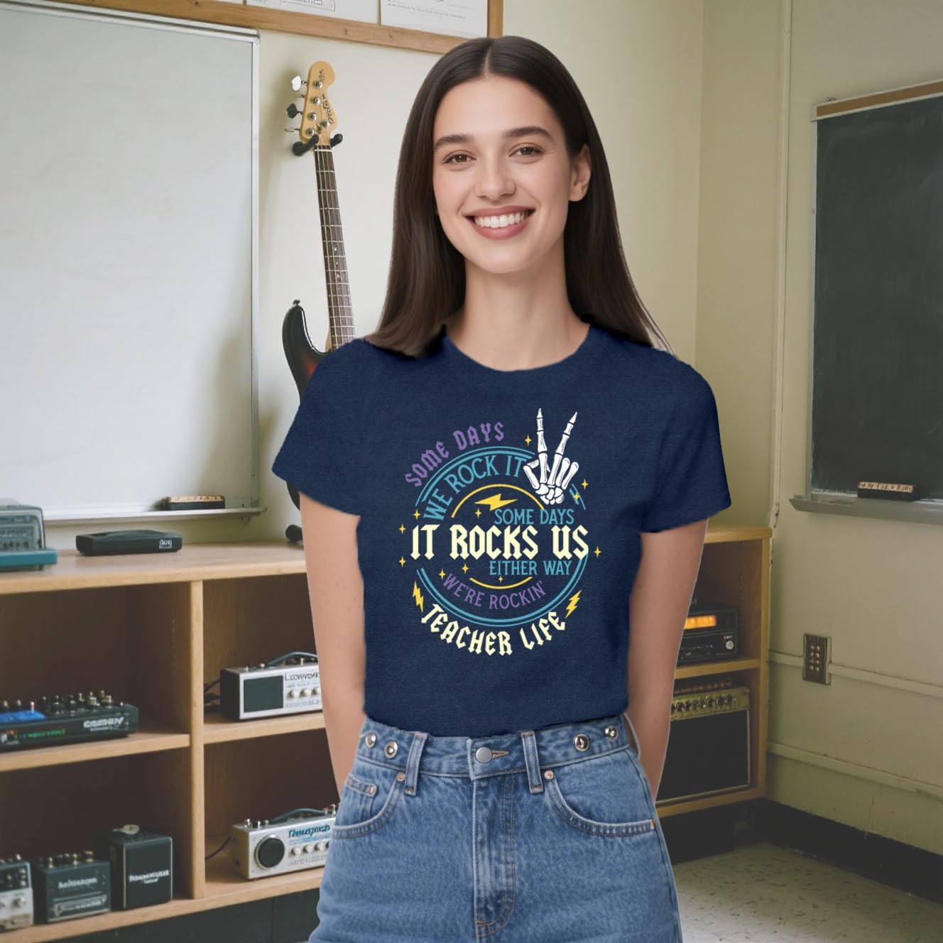 Womens Teacher Shirts Happy to See Your Face T-Shirt for Teachers image 2