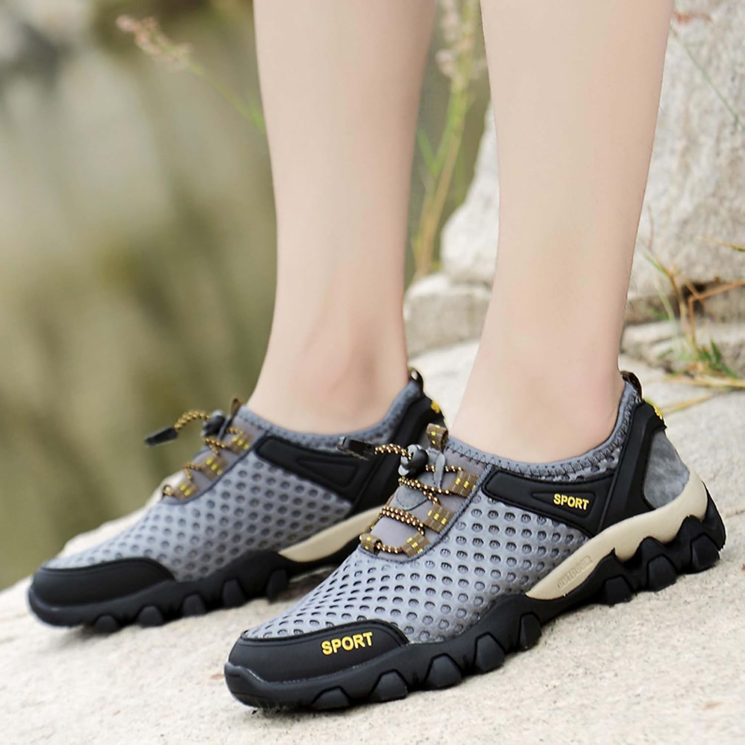 Men's Casual Walking Sandals Non-Slip Off-Road Hiking Shoes Beach Swimming Fishing Quick Drying Water Shoes Men's Summer Sandals