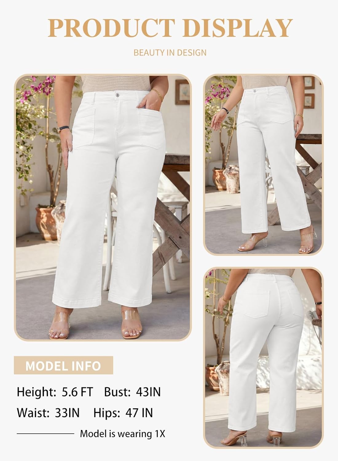 Eytino Plus Size Jeans for Women High Waisted Wide Leg Jeans Trendy Baggy Loose Stretchy Denim Pants with Pockets(1X-5X)