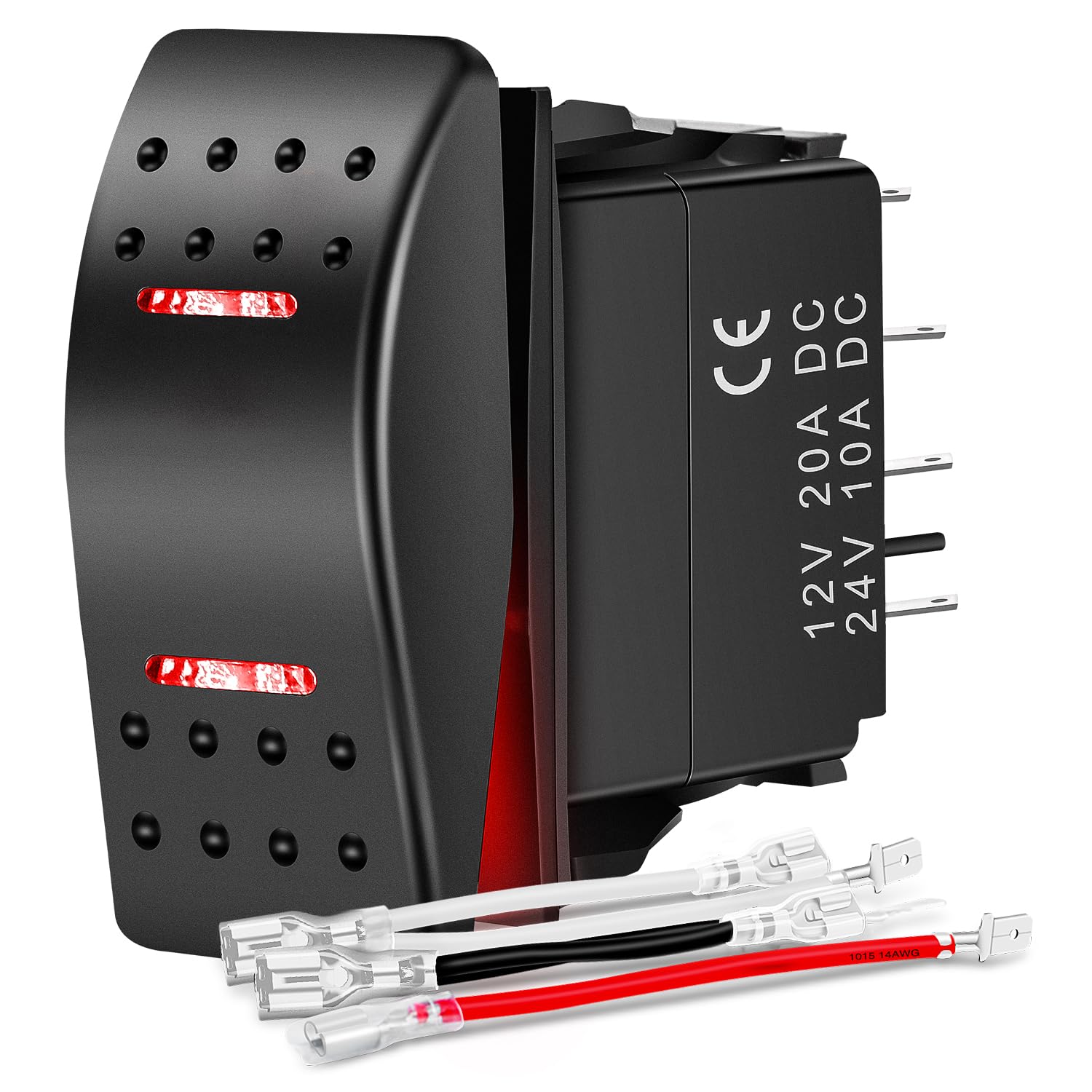 Nilight Waterproof Rocker Switch Toggle ON Off ON DPDT 7Pin 12V 24V Jumper Wires Winch Pump Switches for Cars Trucks Caravans Boats RV SUV ATV UTV-image-45