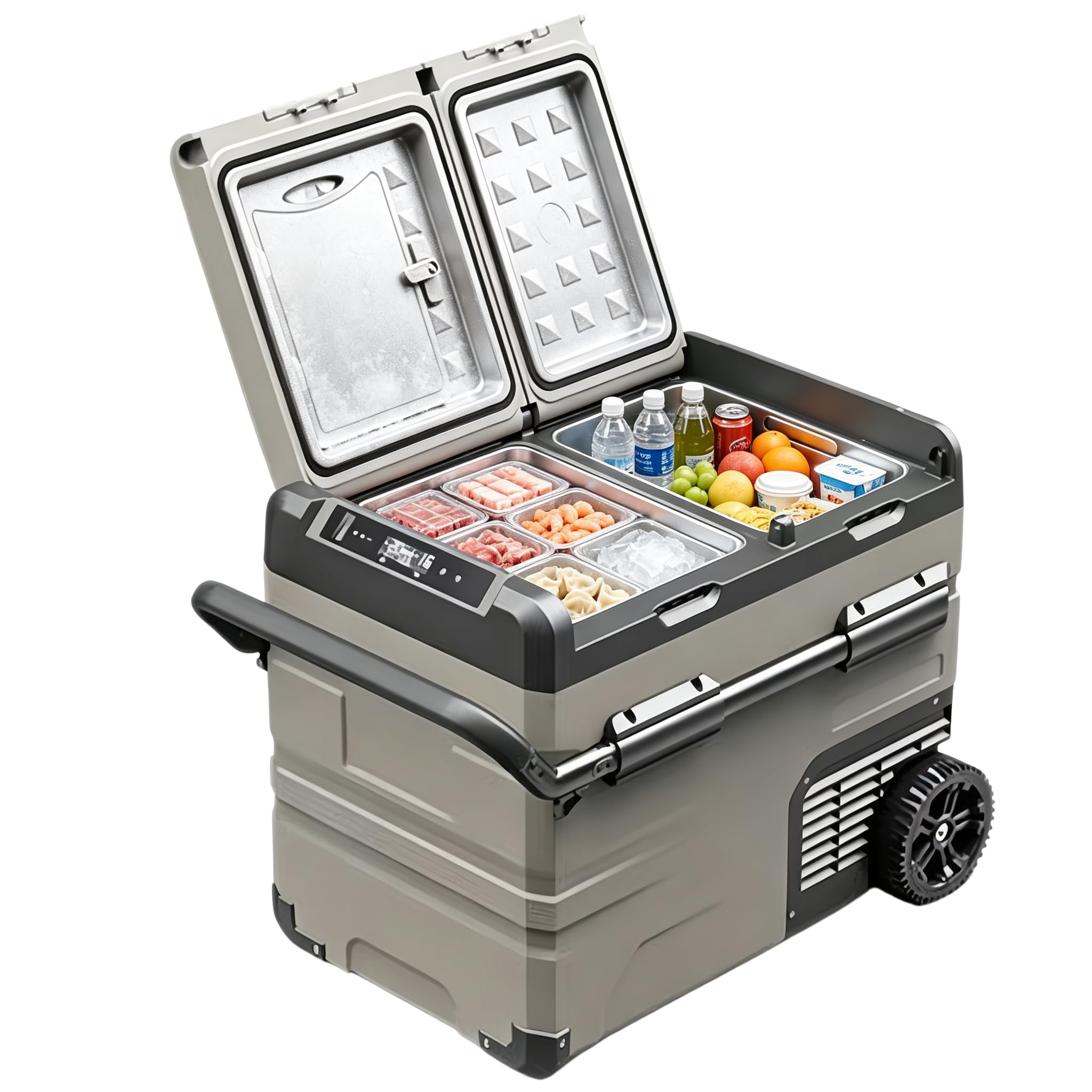 車載冷蔵庫 35L♥2室温度独立制御 ポータブル冷蔵庫 静音 車中泊 キャンプに Amazon.co.jp: 車載冷蔵庫 ポータブル冷蔵庫 車載冷蔵冷凍庫 2室 35L