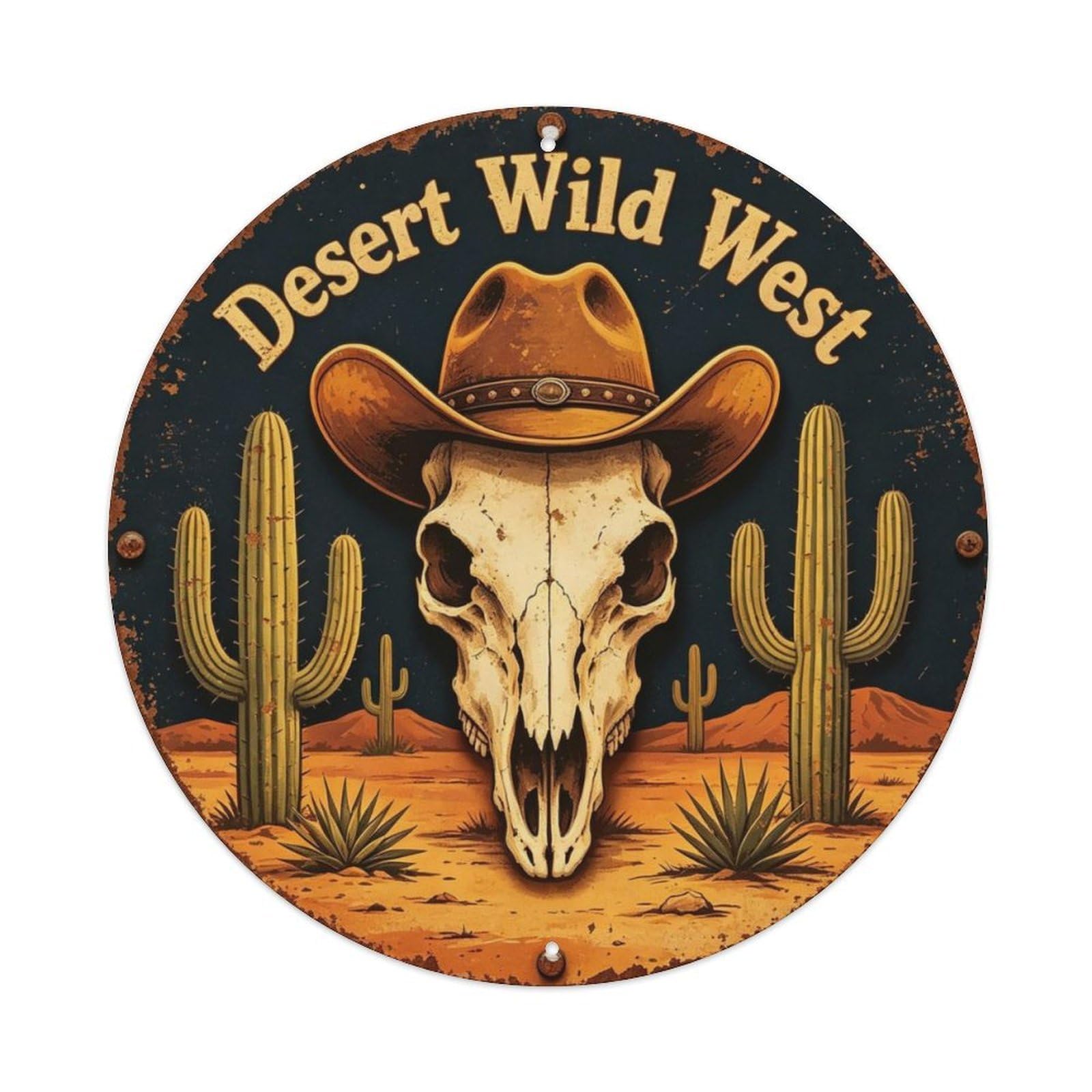 Desert Wild West Metal Tin Sign Plaque