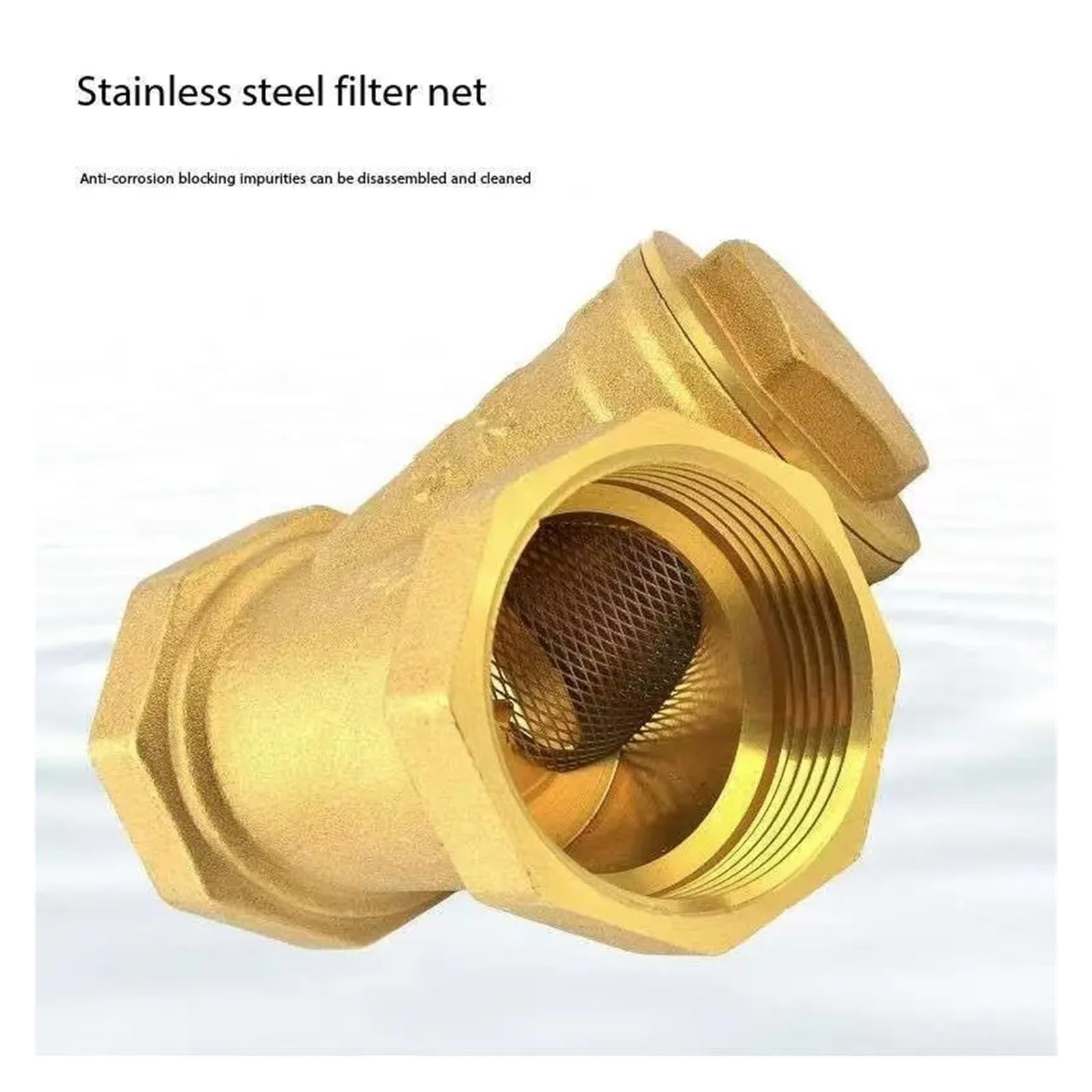 Válvula De Esfera Adaptador de conector tubería filtro en Y latón con rosca hembra BSP 1/2", 3/4", 1", DN32, DN40, DN50, for agua(1-1/2")