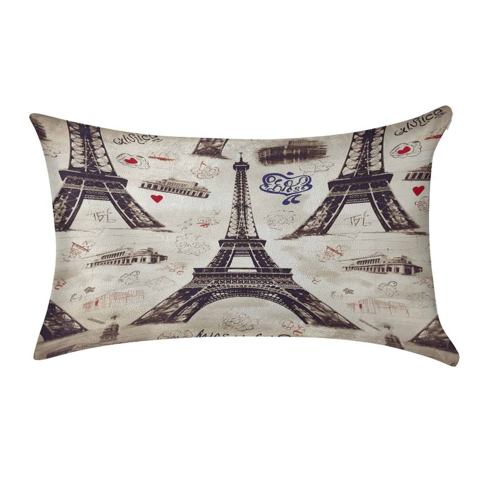 VstaDank French Paris Tour Eiffel Tower Throw Pillow Cover 12"×20" Ultra Soft Pillowcase Cozy Lumbar Pillow Shell Gold Velvet Exquisite Decorative Cushion Sham Protector for Couch Sofa Bedroom