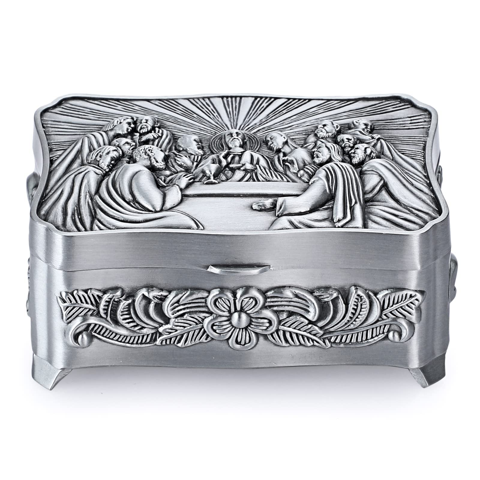 Azonee Antique Jewellery Storage Case Metal Small Storage Box for Ring Necklaces Earrings Little Trinket Keepsake Display Organizer