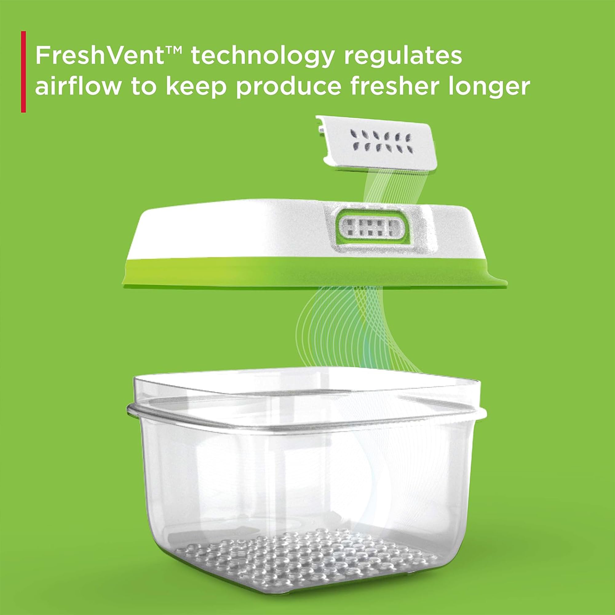 RUBBERMAID FreshWorks - Recipientes de almacenamiento medianos y grandes, juego de 6 piezas, transparente, blanco, verde, juego de 3, tamaño mediano y grande
