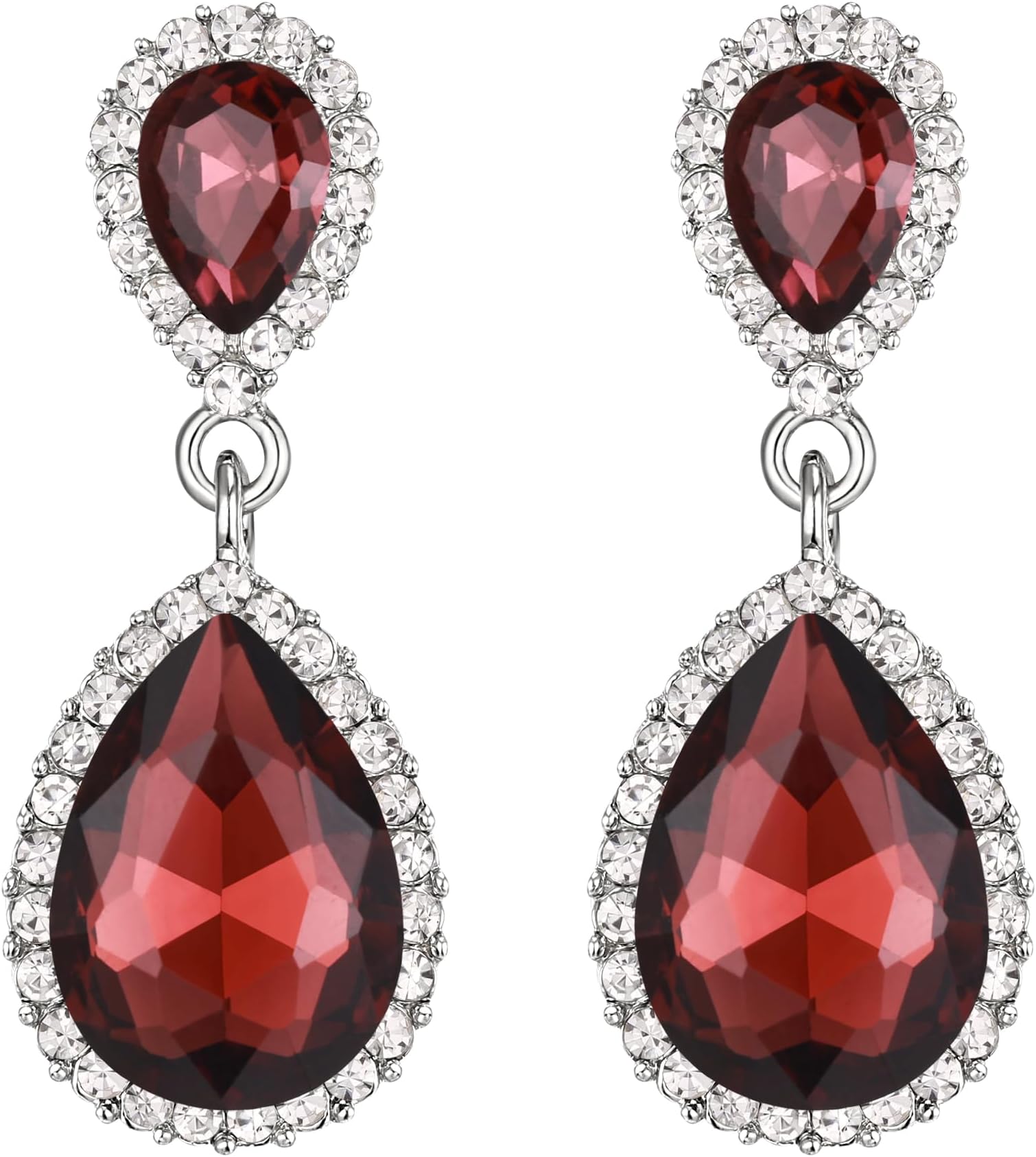Women's Austrian Crystal Wedding Tear Drop Dangle Earrings