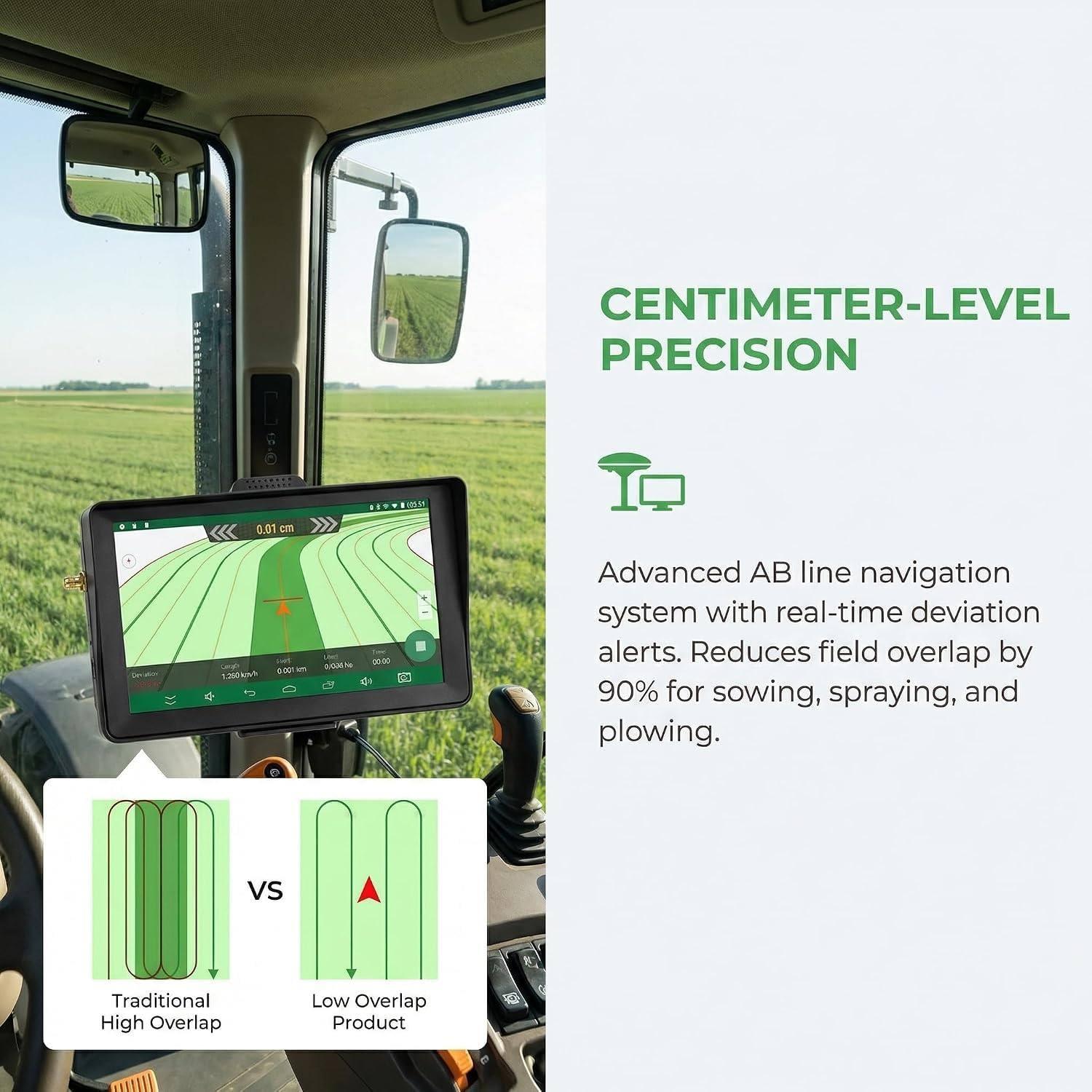 Guiado GPS para Tractores 7 Pulgadas Navegador Agrícola GNSS 9in