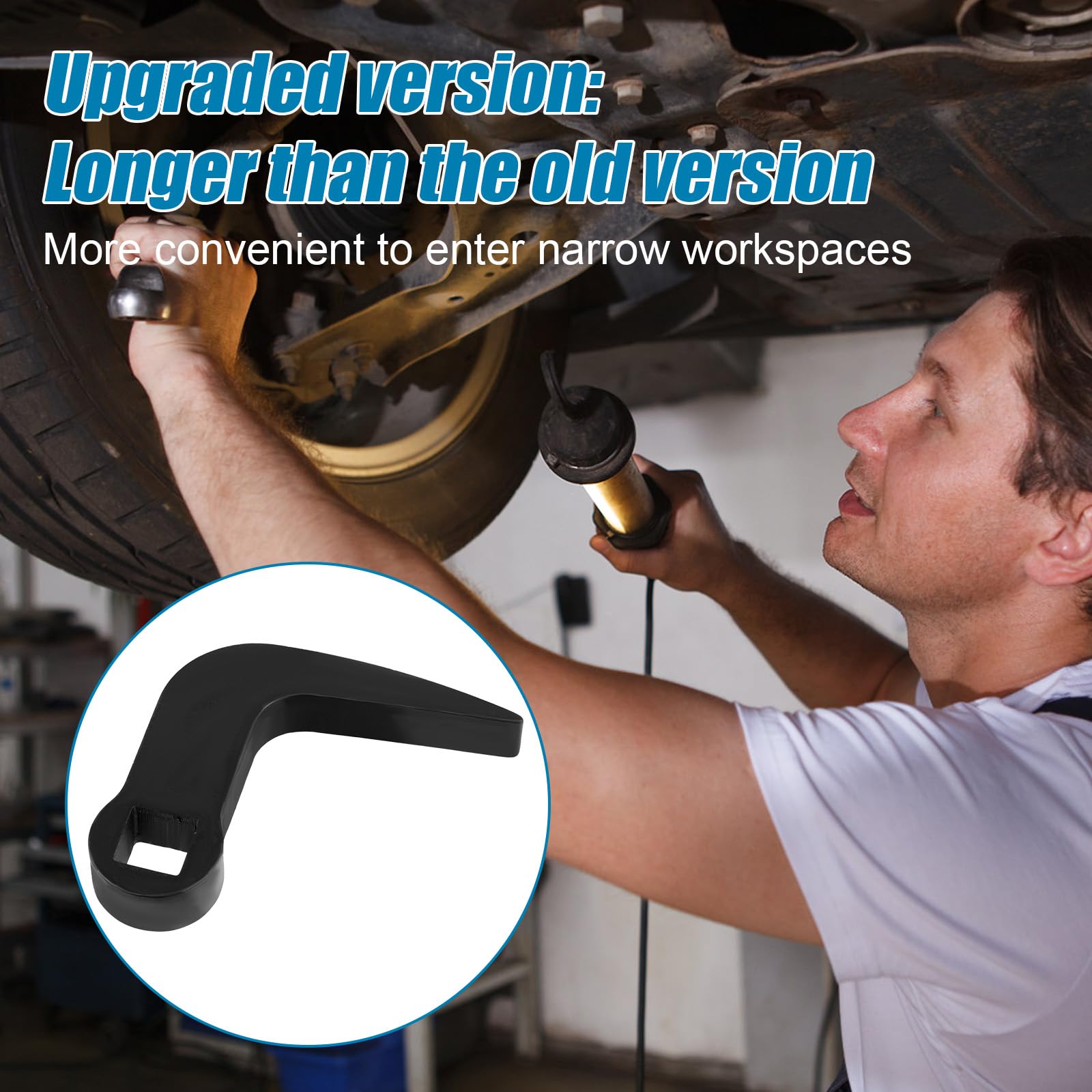 Adattatore per Testa di Leva, a Forma di L Utensile con Testa Adattatrice per Piede di Porco Attacco da 1/2" Strumenti per la Riparazione di Auto con Rimozione di Semiassi per Spazi Ristretti