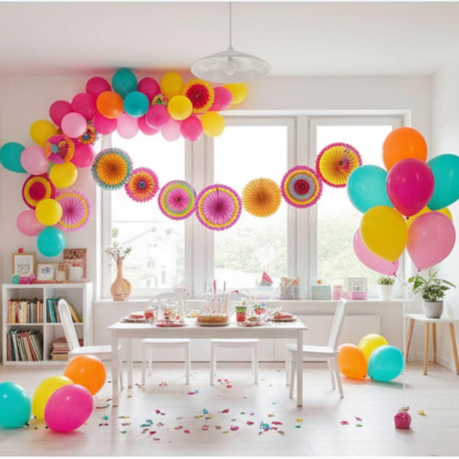 Multicolor Fiesta Paper Fans - Party & Wedding Decor -9
