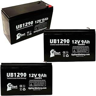 3 Pack Replacement for Minuteman PRO1500RT Battery - Replacement UB1290 Universal Sealed Lead Acid Battery (12V, 9Ah, 9000mAh, F1 Terminal, AGM, SLA) - Includes 6 F1 to F2 Terminal Adapters