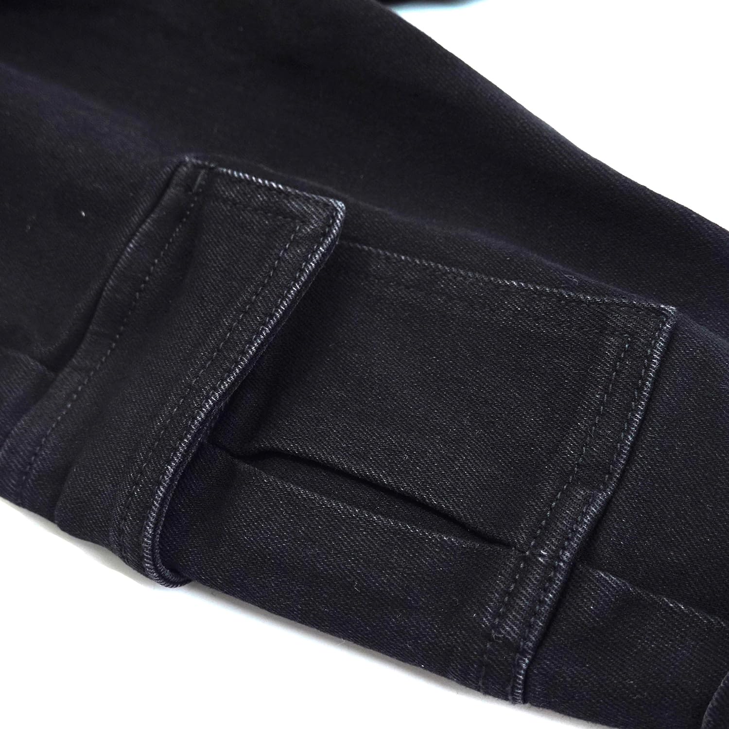 KIDSCOOL SPACE Jeans per Bambini, Vita Elastica per Bambini Piccoli con Pantaloni in Denim Cargo Elasticizzati con Anello a D