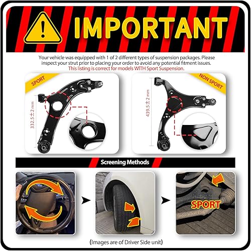 Miniatura 2 de HAWK BROTHER Brazo de Control, con Kit de Rótula de Suspensión Deportiva Delantera Inferior de Repuesto Para Hyundai Sonata Azera Kia Cadenza Optima