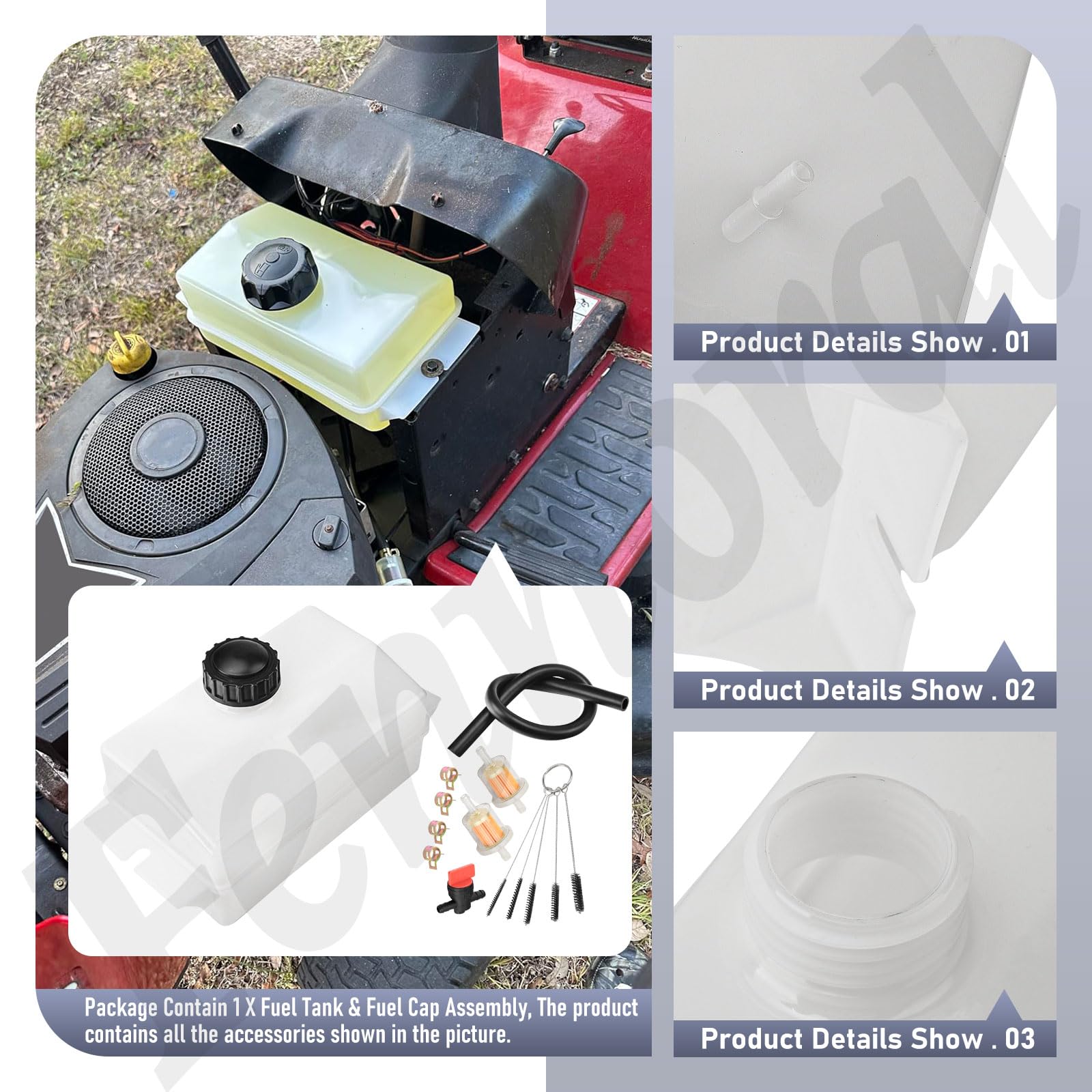 532184900 184900 - Conjunto de depósito de combustible y tapa de combustible para Husqvarna Poulan Roper Craftsman Weed Eater, sustituye a 532109202, 105738X, 109202X