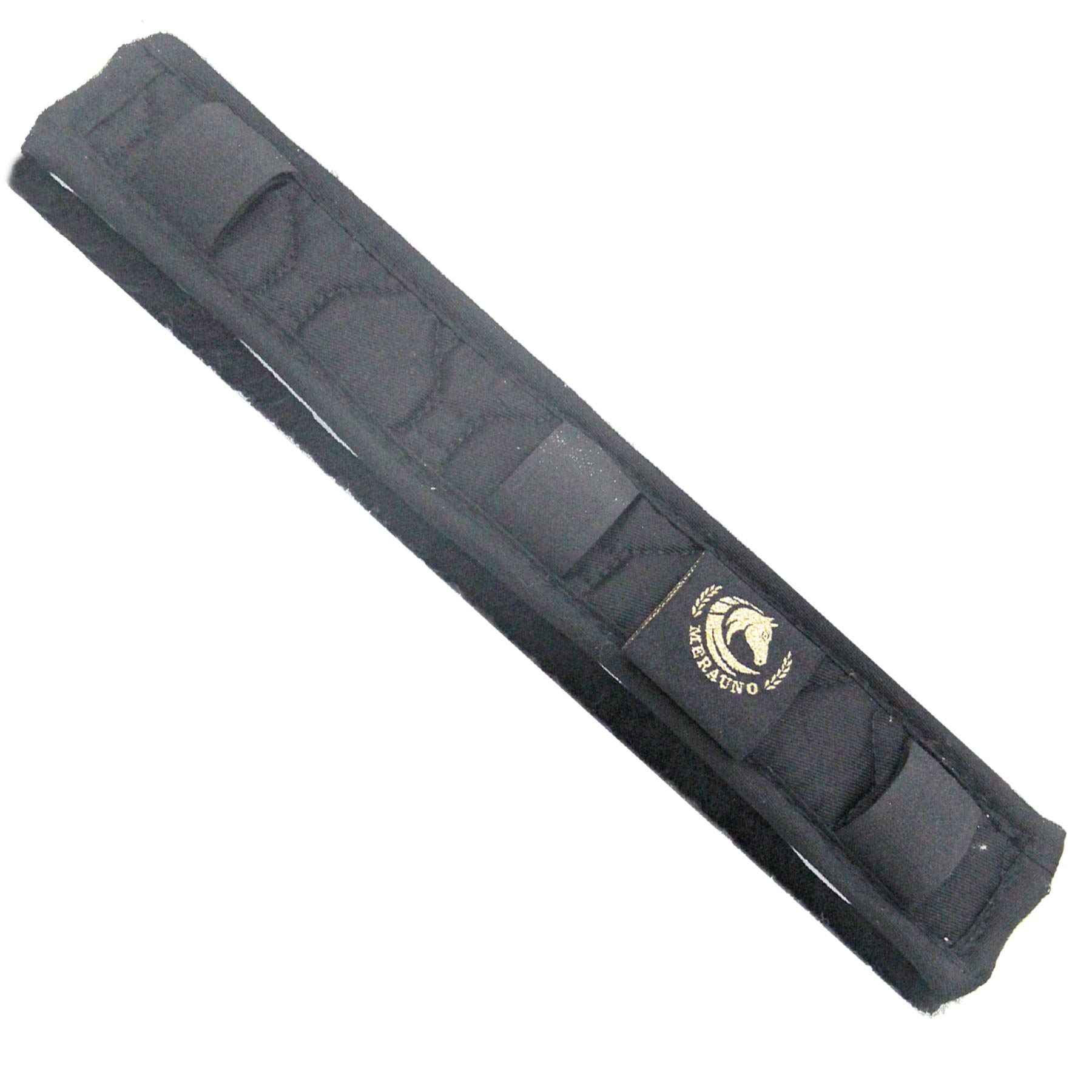 Merauno® - Protector de nuca de piel de cordero - Caballos de piel auténtica para cabestro, puente y cabeza & brida, protección para correas y cadena,lana de cordero disponible en color natural, negro