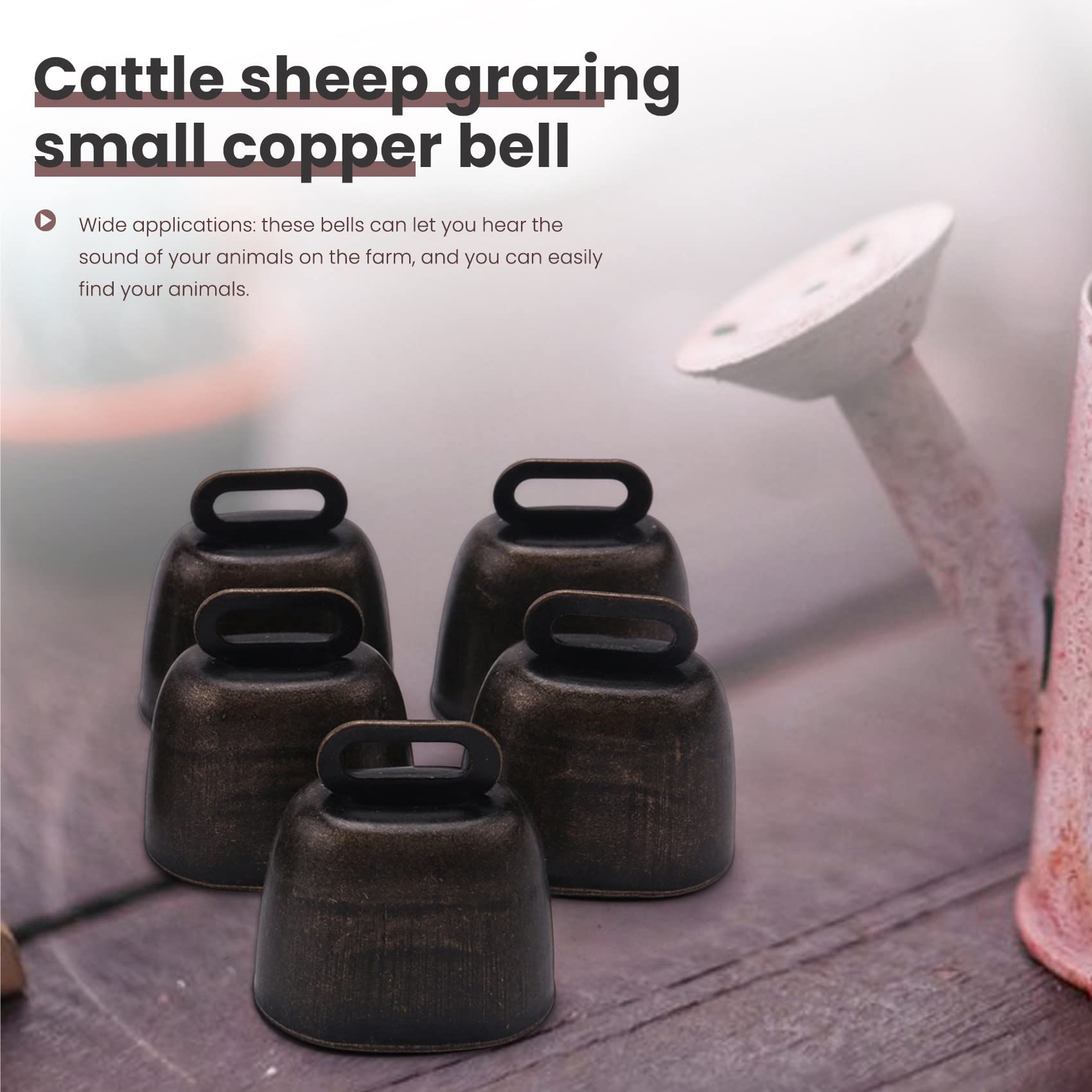 Turodeuo 10PCS Cow Horse Sheep Grazing Small Brass Bells,Cowbell Retro Bell for Horse Sheep Grazing Copper,Cow Bells Noise Maker - Image 3