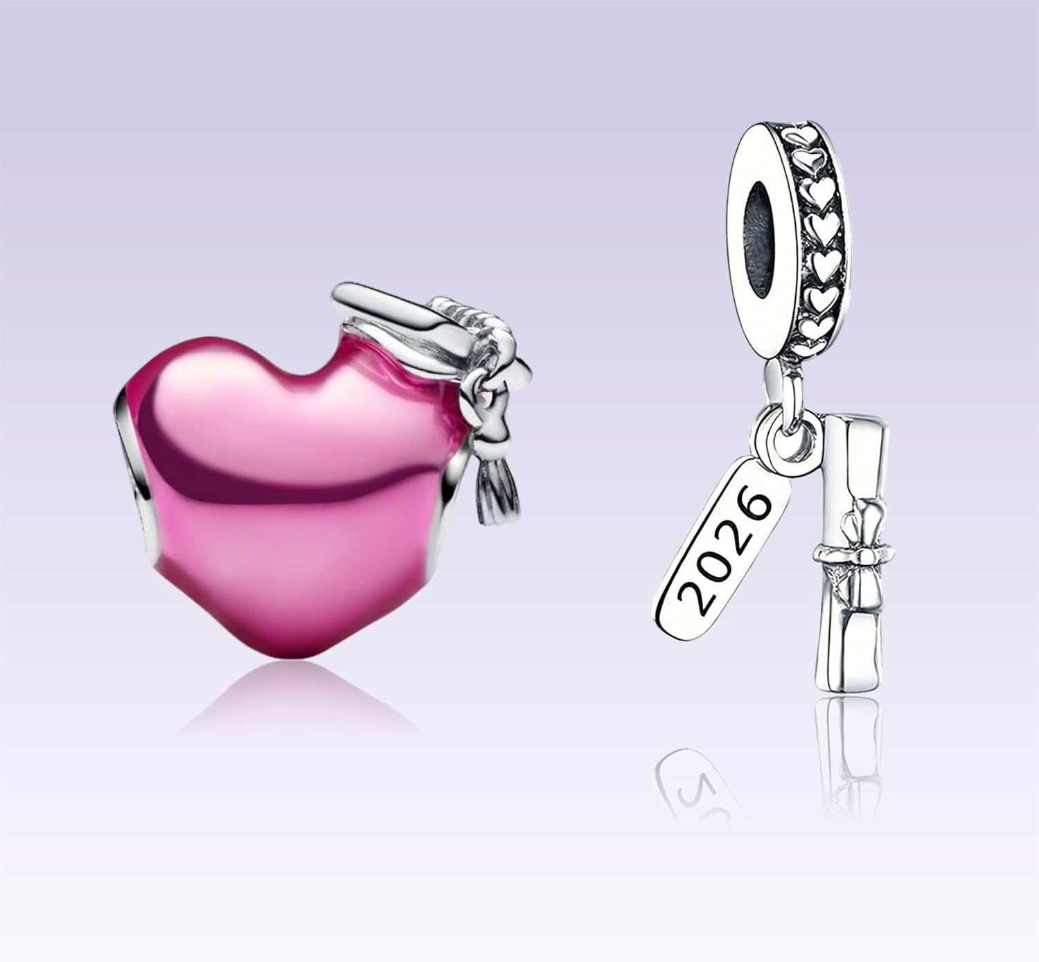 Heart Graduation 2026 Charms for Bracelets and Necklaces Bead Charm for Women - Image 2
