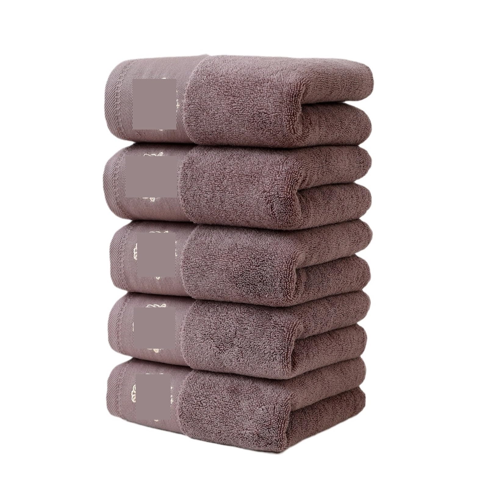 ZYAYNG 5Pcs Towels Gift Set Thickened, Ultra Soft Highly Absorbent, 35x75cm Towel, Men Women Couples, Ideal For Daily Use For Bathroom(Brown)