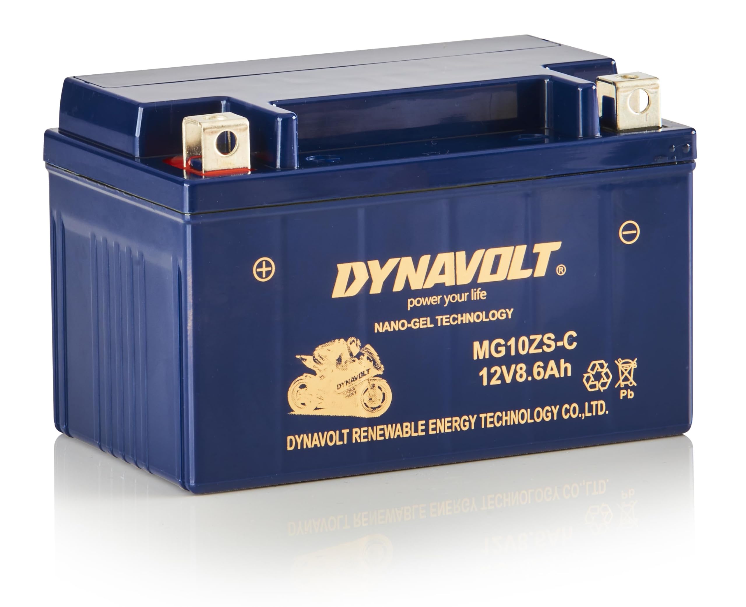 Batteria moto Dynavolt NANO-GEL MG10ZS-C 12V 8.6Ah 255A, sostituisce YTZ10S, dimensioni: 150x86x94mm, batteria moto in gel esente da manutenzione e a tenuta stagna