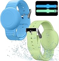 Vista 10 de Pulsera impermeable compatible con funda Airtag para niños (paquete de 2), pulsera de silicona suave oculta, rastreador GPS ligero compatible