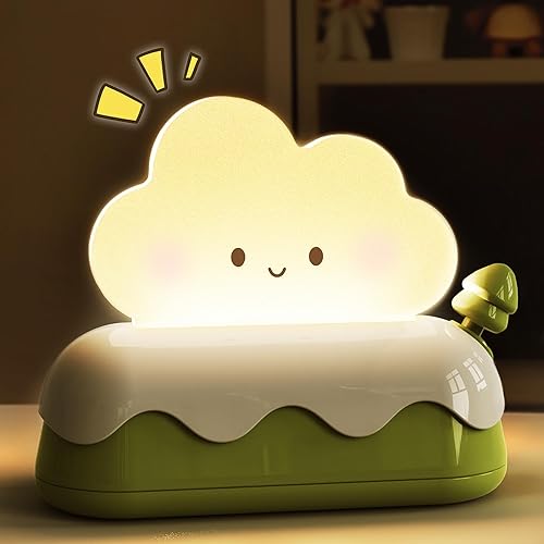 L LOHAS LED Bonita lámpara de nube para decoración de escritorio, luz nocturna para niños, luz de sueño kawaii, lámpara recargable de 7 colores,