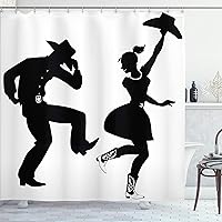 Vista 123 de Ambesonne Cortina de ducha de caballo, potente semental de Appaloosa, elegante estampado equino de campeón de sangre pura real, juego de decoración