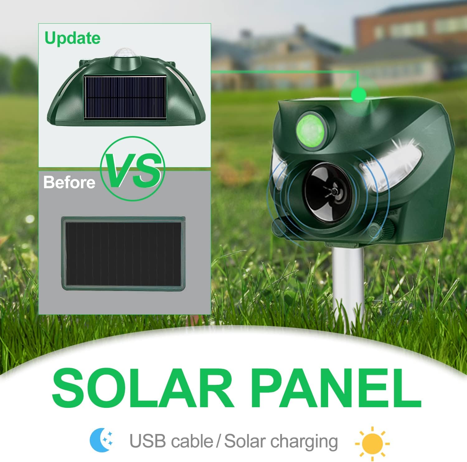 DELTAHVAC Solar Repeller, Waterproof Outdoor Machine with Flashing LED Lights, Suitable for Courtyard Garden… : Tools & Home Improvement