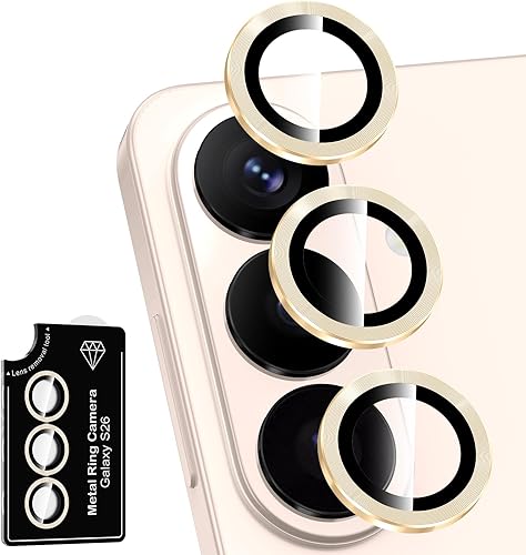 Miniatura 323 de Protector de lente de cámara para Samsung Galaxy S25 FE, cubierta individual de lente de vidrio templado con anillo de metal, [fuerte adsorción]
