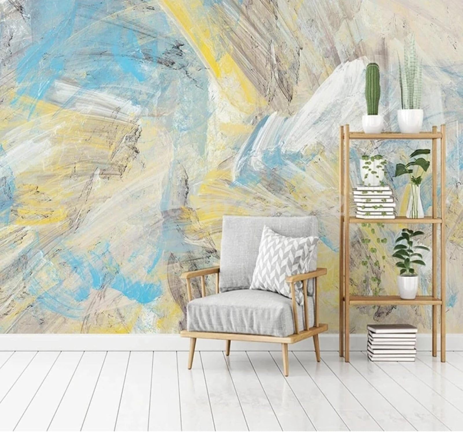 XLMING Abstract Hand Drawn Colourful Graffiti Art 3D Wallpaper Premium Textured Silk Study Dining Living Room Bedroom Sofa TV Wall Easy Install-200cm×140cm