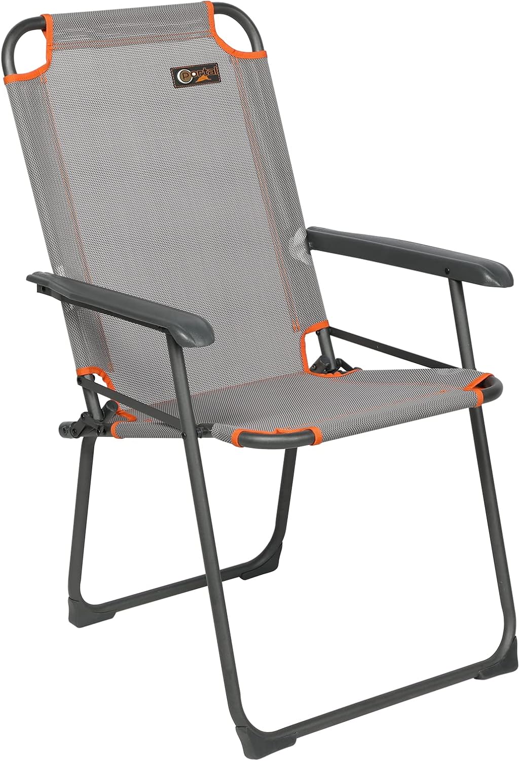 Portal Silla de camping plegable plegable para camping, hasta 100 kg, ligera, silla de pesca, silla de playa, plegable, respaldo alto, para exterior, jardín, festival, color gris