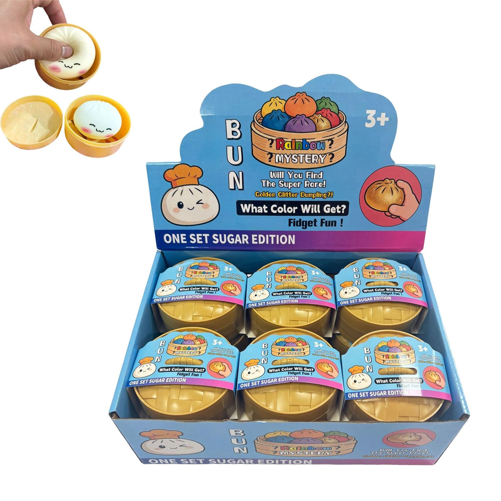 12 Pcs Giant Dumpling Squeeze,Squishy Dumplings Toy,Cute Glitter Buns Bao With Steamer Box,Squishys Balls,Soft Dough Toy Party Favors For Adults Kids,Home Office Classroom Birthday Gifts