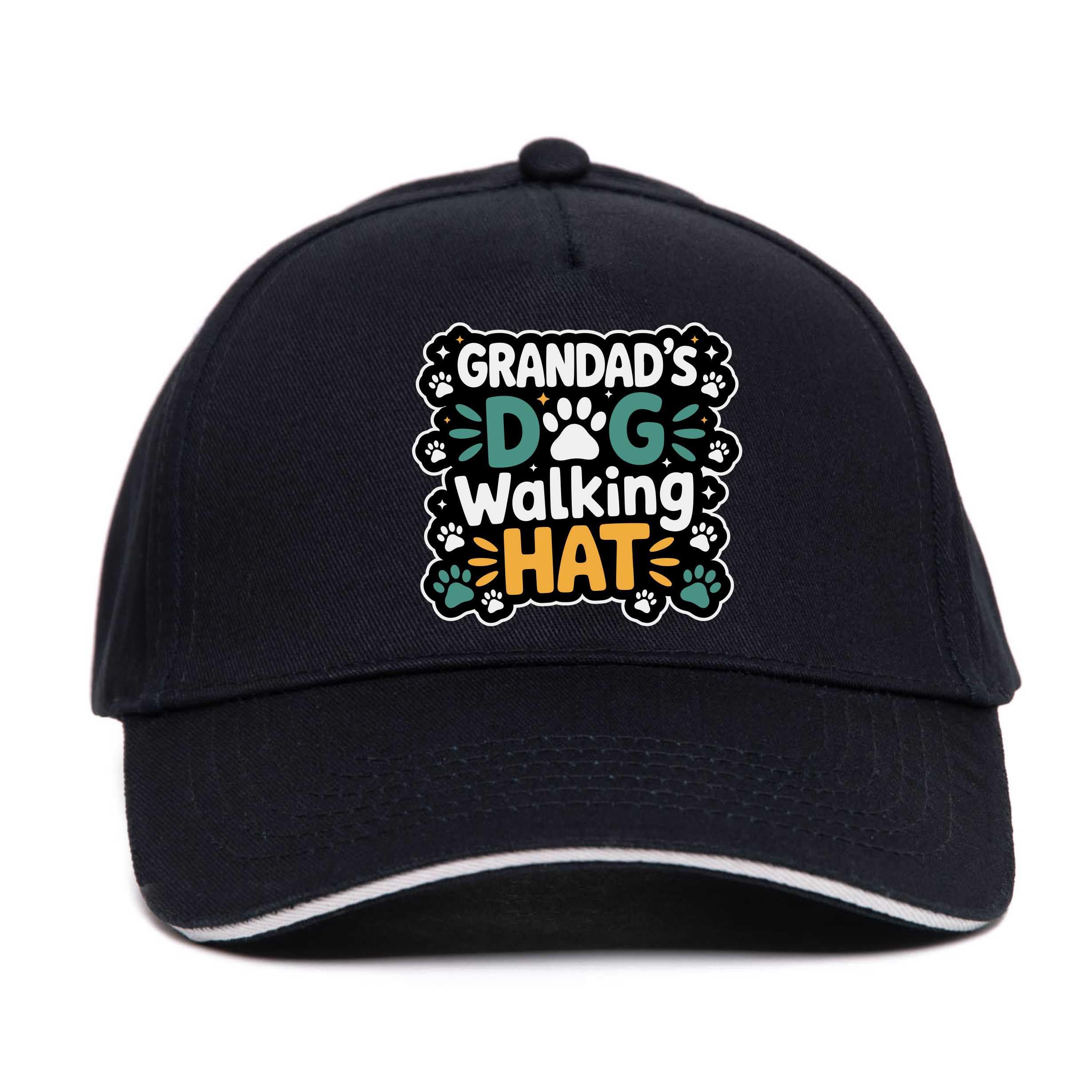Print4U Baseball Cap Grandad's Dog Walking Hat Novelty Unisex Dog Lovers Gift Black