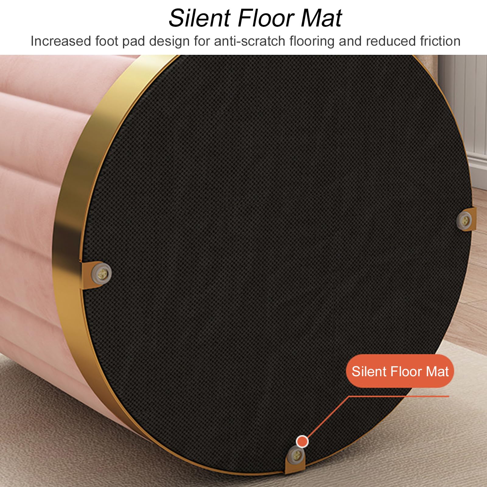 Pouf rotondo con contenitore, set di 2 sgabelli imbottiti in velluto con base in metallo, sgabelli moderni per camera da letto, soggiorno, mobili per la casa (set da 2, caffè)