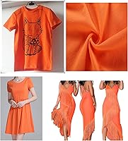 Vista 5 de The Yard - Tela de punto de algodón elástico naranja y elastano, material de camiseta de color sólido para costura y manualidades (1 yarda)