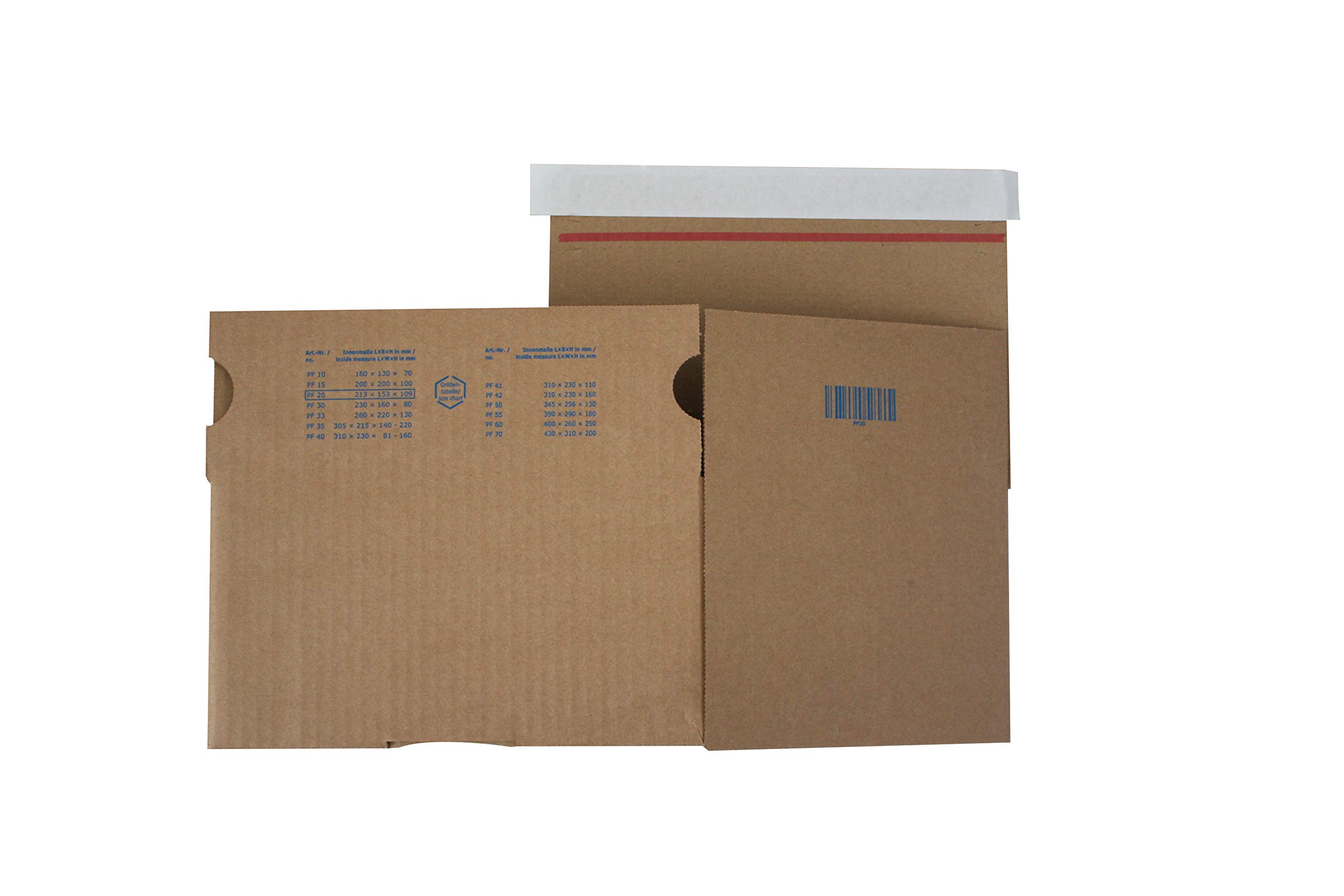 Carte Dozio - Boîtes en carton avec emballage suspendu pour expéditions - F.to int boîte 260 x 220 x 130-20 pièces en paquet