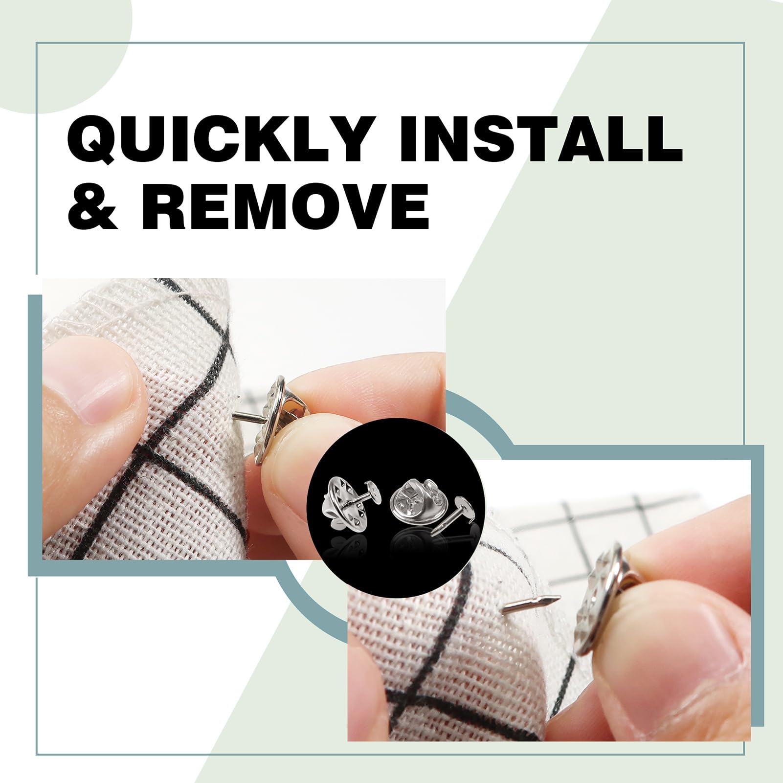 50 Chiusure A Farfalla Con Spilla - Per DIY, Craft E Gioielli, Nero, Ferma Spille