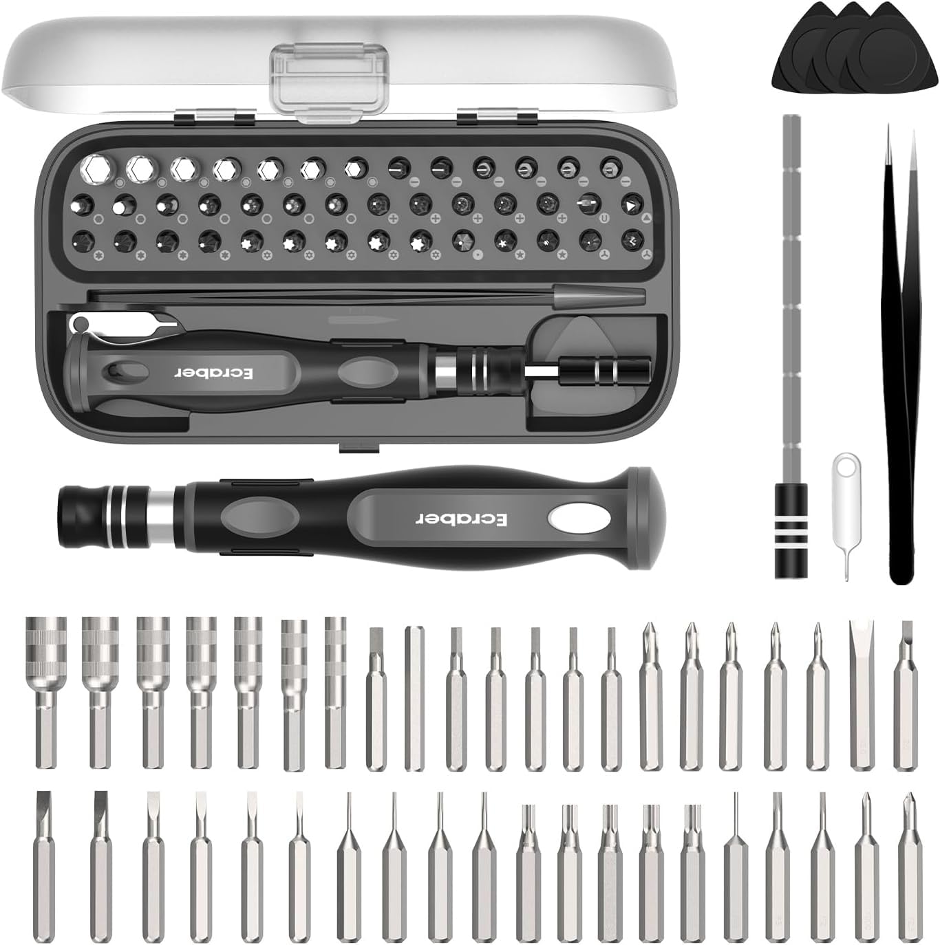 48-IN-1 Mini Precision Magnetic Tip Screwdriver Sets, Ergonomic Anti-Slip, S2 Steel Small Repair Cleaning Tool Kit for iPhone, Watch, Macbook, Computer, Laptop, PS4 PS5, Xbox, Switch, Glasses
