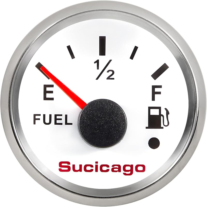 Medidor de combustível Sucicago 52 mm com alerta de nível baixo e faixa ajustável – 1 unidade