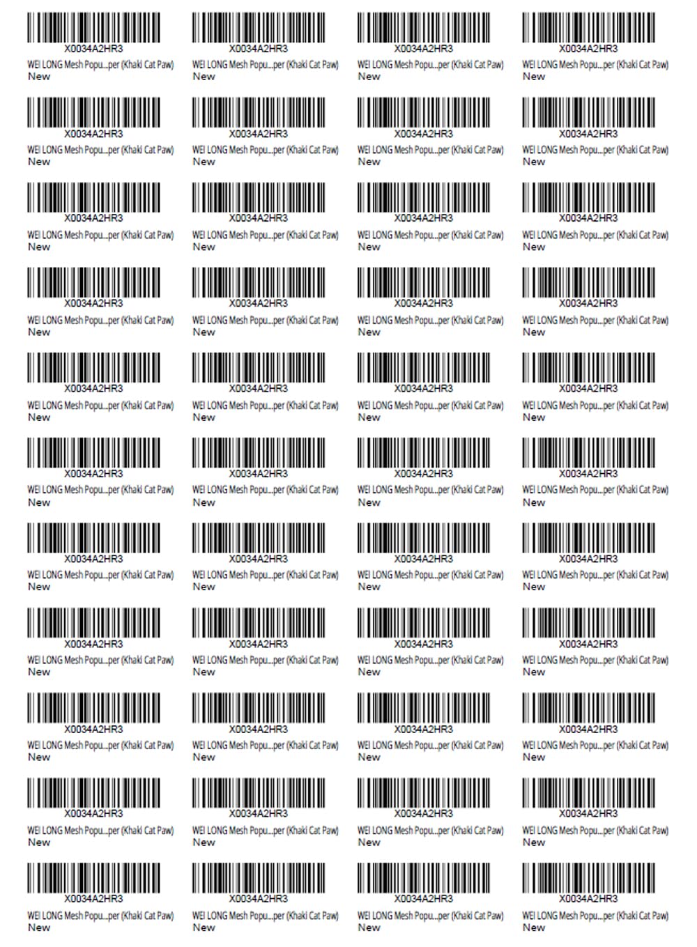 Amazon FBA Label (100 Sheets,4400 Labels) 44-up Labels 48.5x25.4 mm on A4 White Self Adhesive Shipping Mailing Stickers for Laser/Inkjet Printer,Meets Amazons FBA Requirement