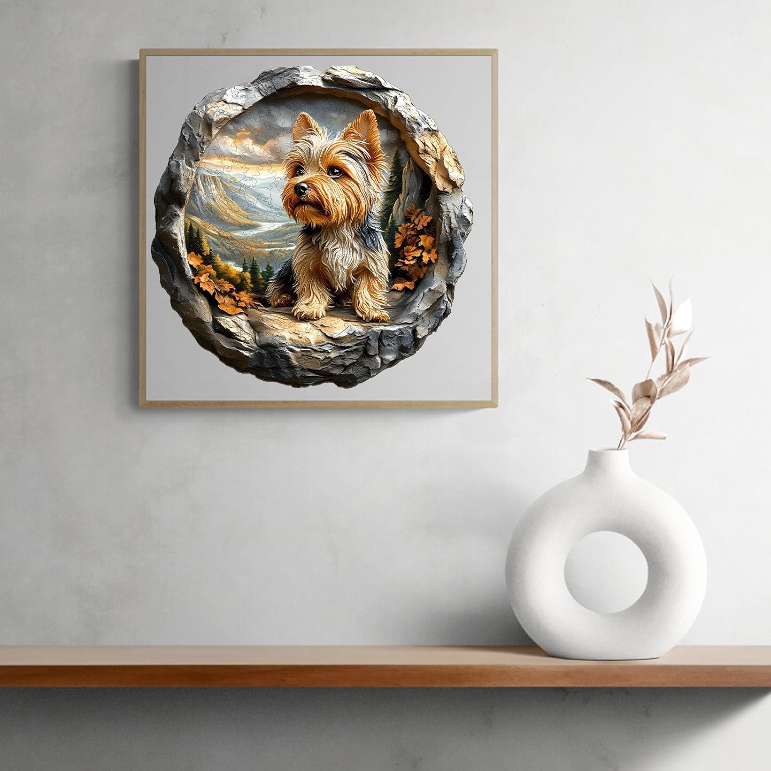 WOODBESTS Wooden Puzzles for Adults (100 Piece, S, 8.5"x8.5") Yorkshire Puzzle Adult Puzzles, Wooden Jigsaw Puzzles Unique Shape, Birthday Gifts for Adults Family Game Small